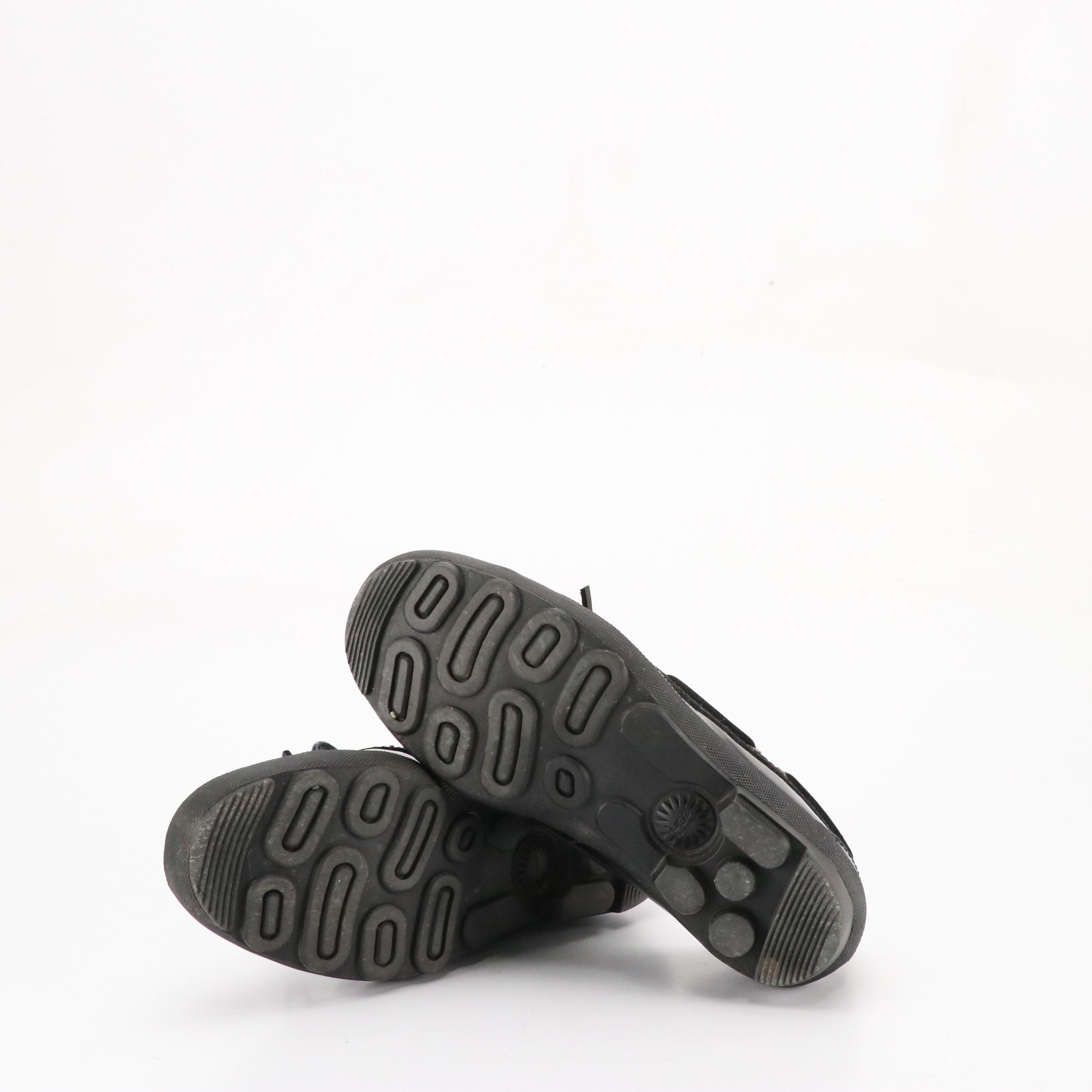 Eitenne Aigner Black Leather Open-Toed Wedges and Flats w/ Uggs Ashdale Loafers