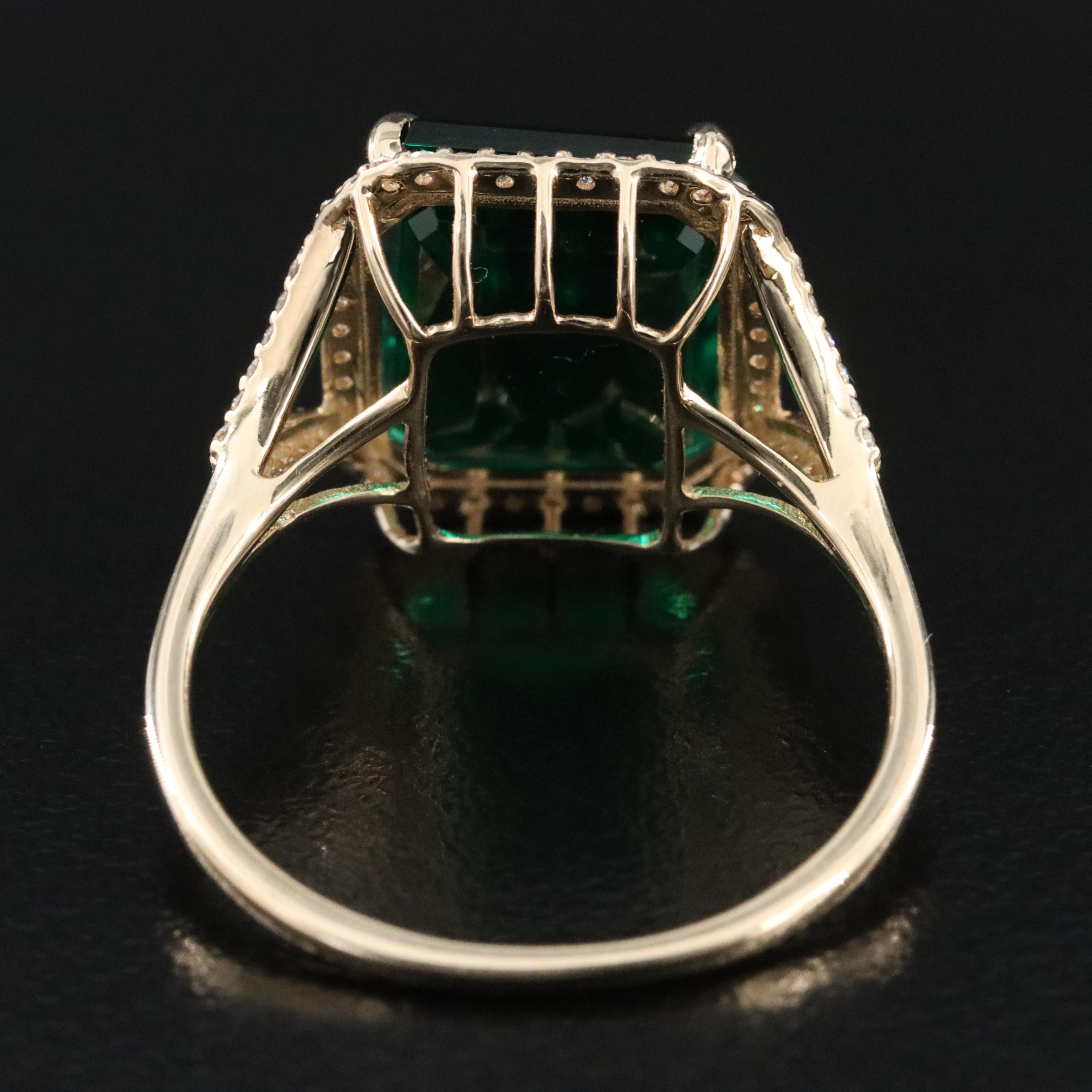 14K Emerald and Moissanite Ring with IGI Jewelry Report