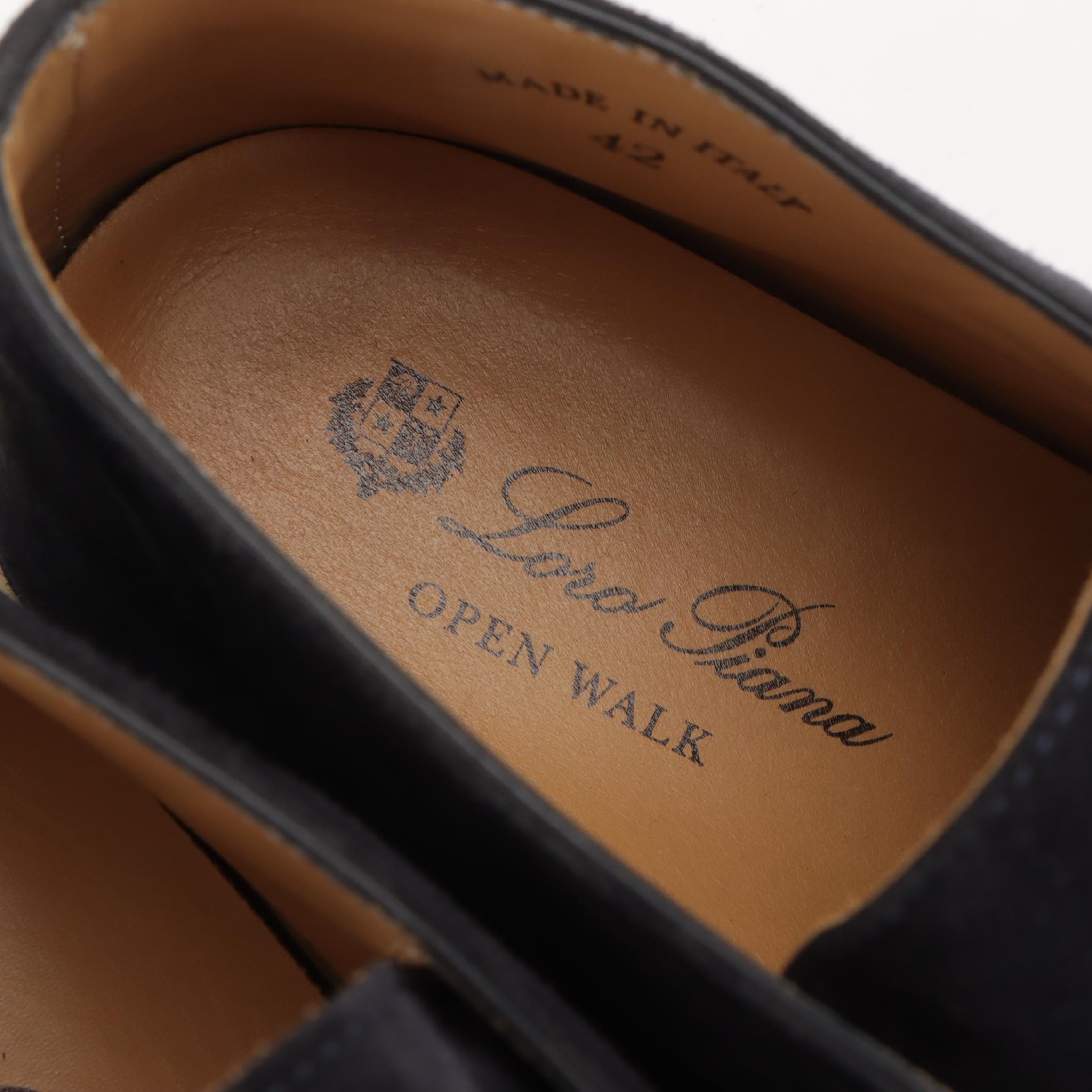 Men's Loro Piana Navy Blue Suede Open Walk Slip-On Shoes