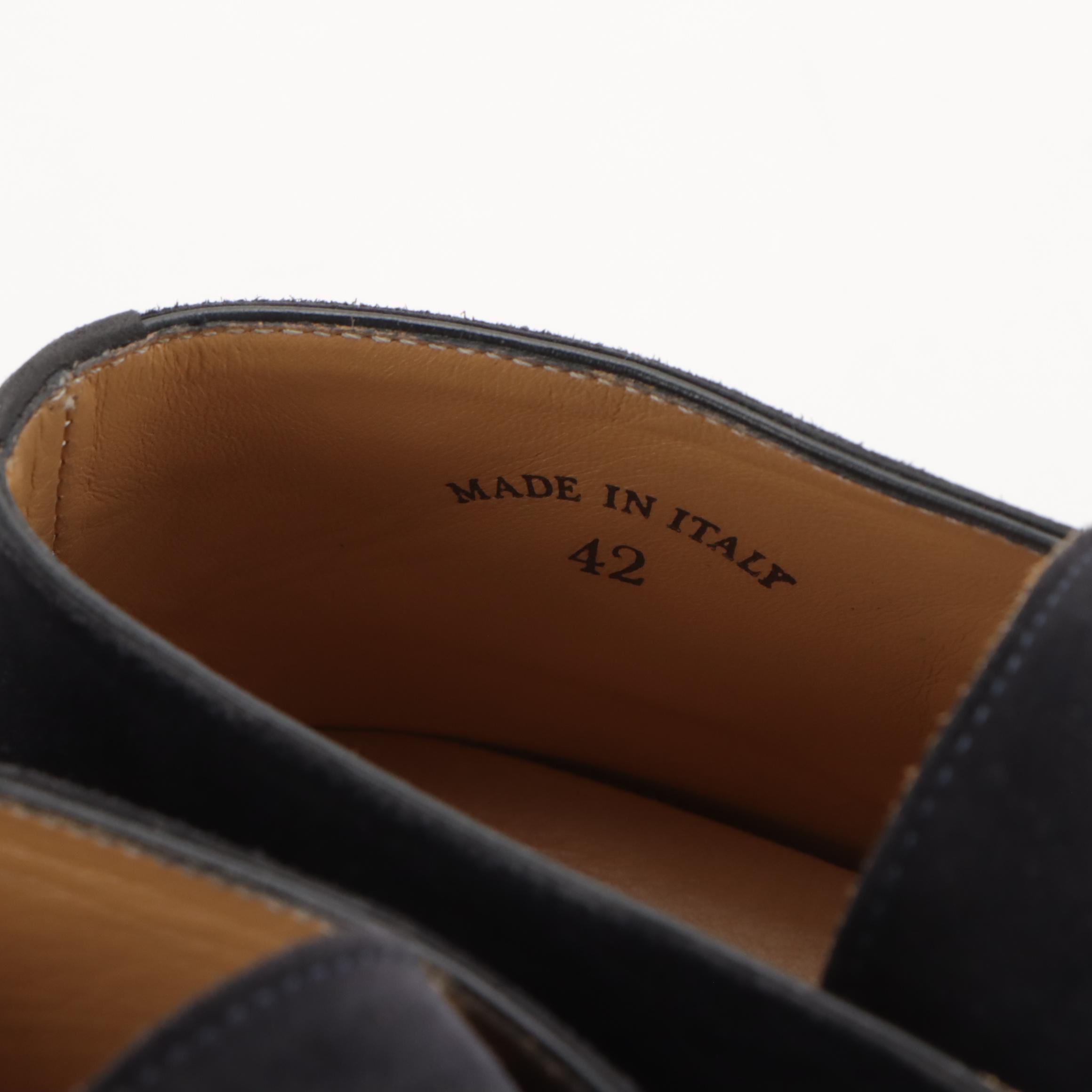 Men's Loro Piana Navy Blue Suede Open Walk Slip-On Shoes