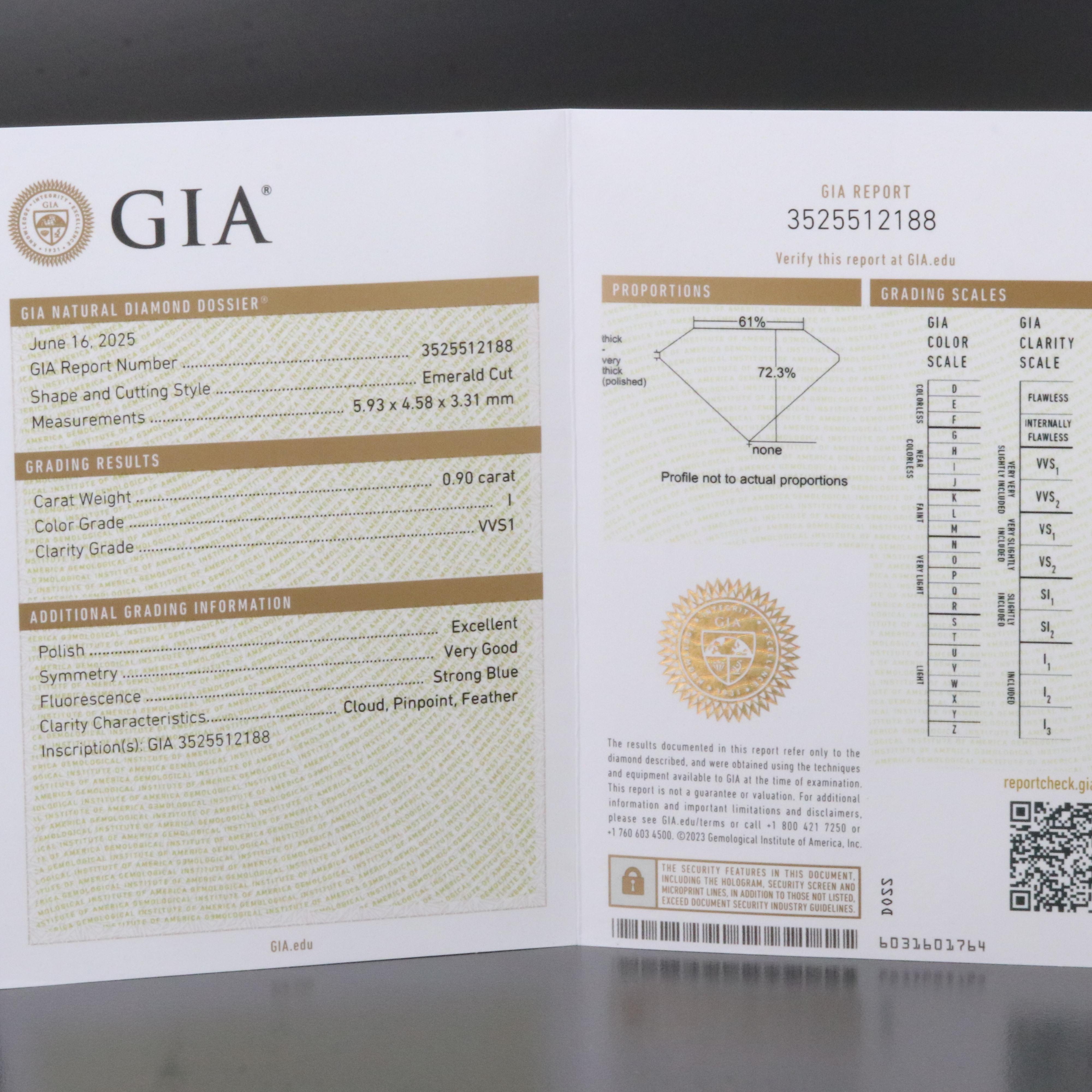 18K 0.90 CT Diamond Solitaire Ring with GIA Report