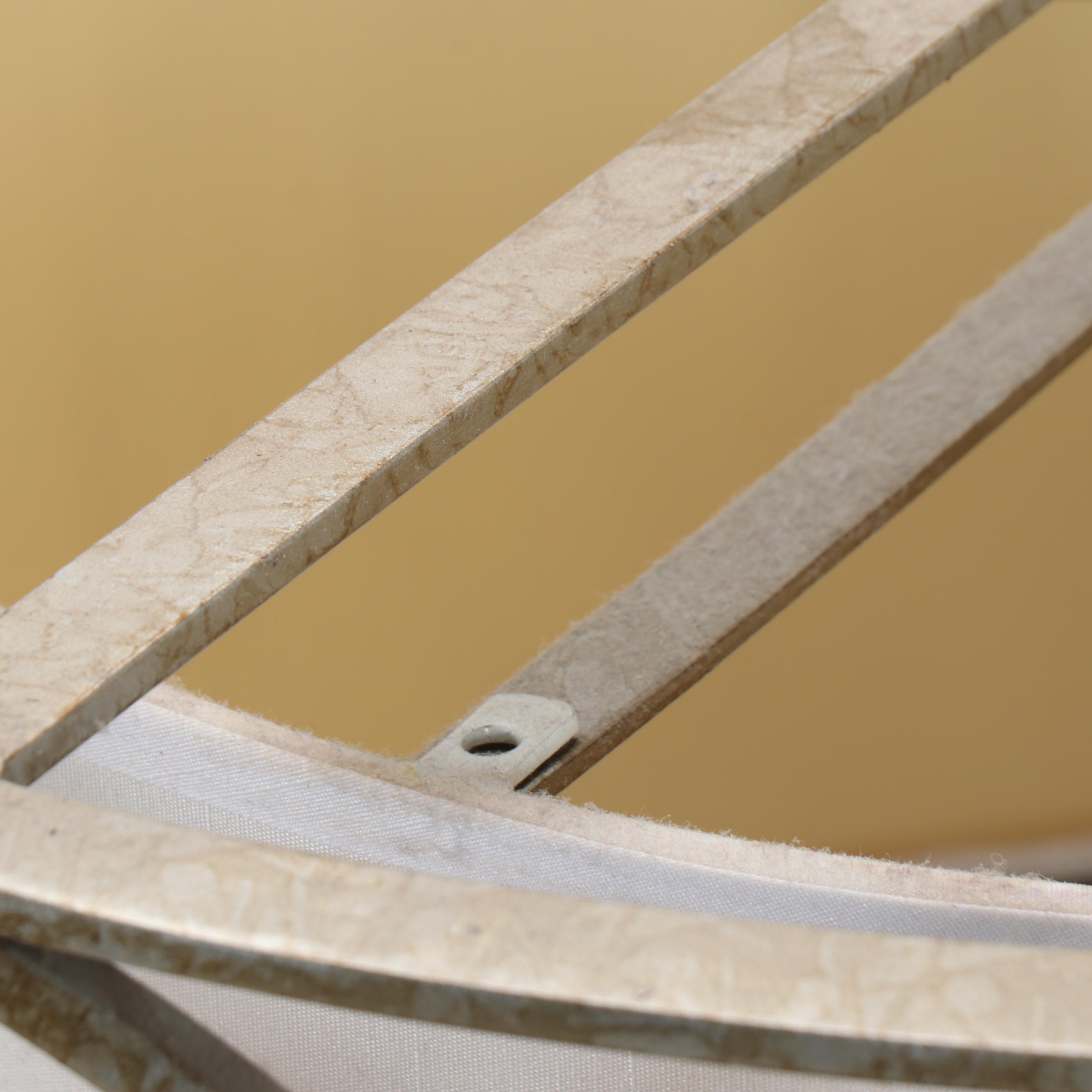 Contemporary Champagne Metal Oval Cagework Pendant with Linen Drum Shade