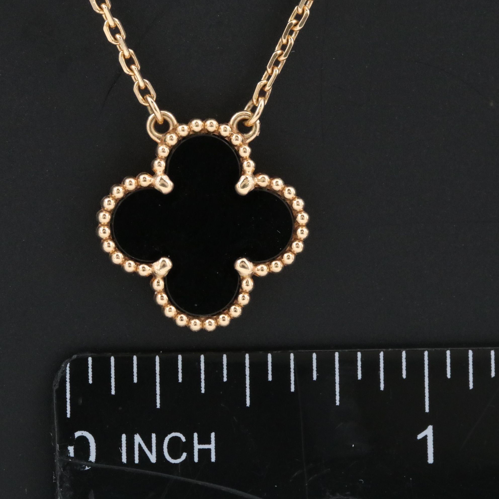 Van Cleef & Arpels Vintage Alhambra 18K  Black Onyx Necklace