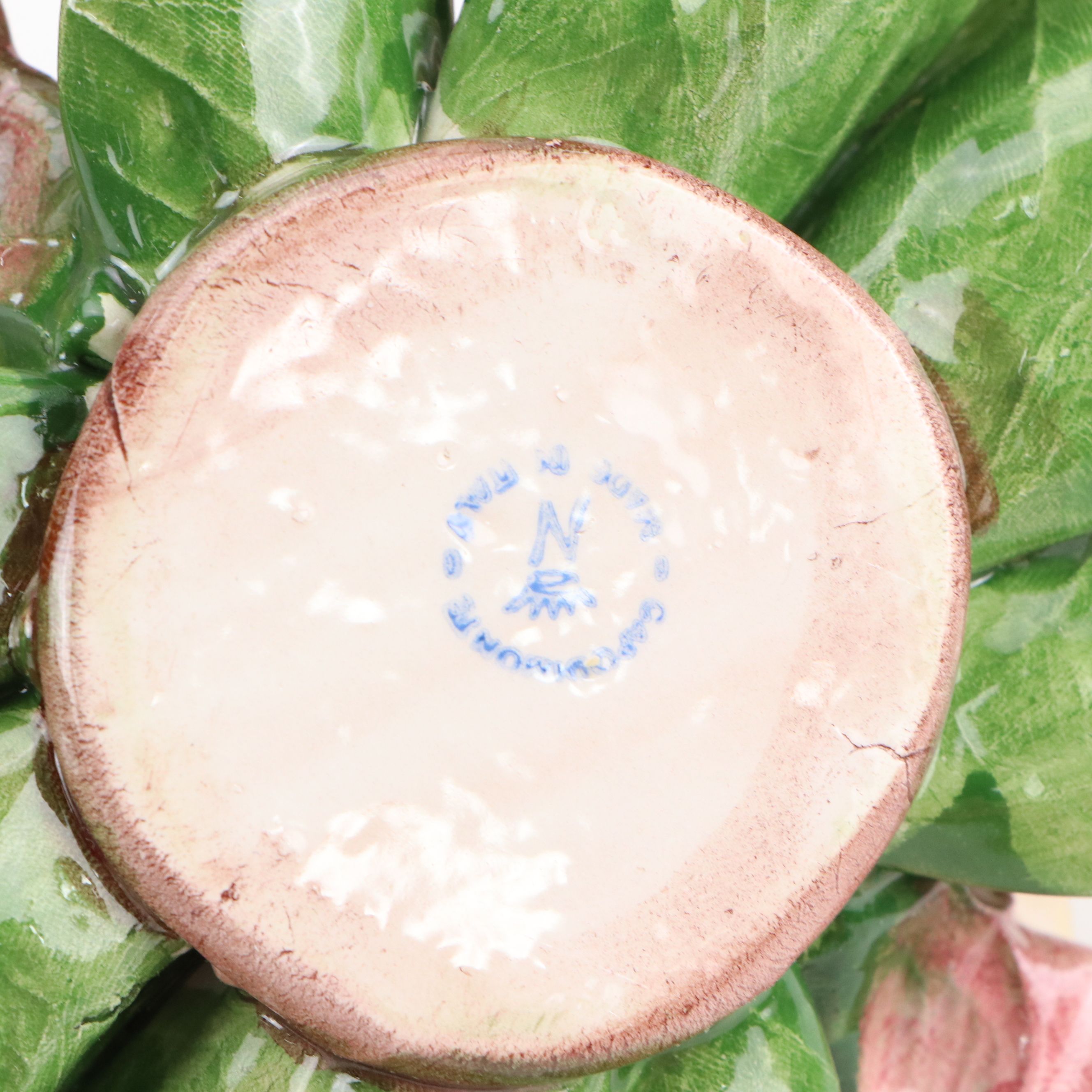 Capodimonte Porcelain Floral Arrangements & Vase