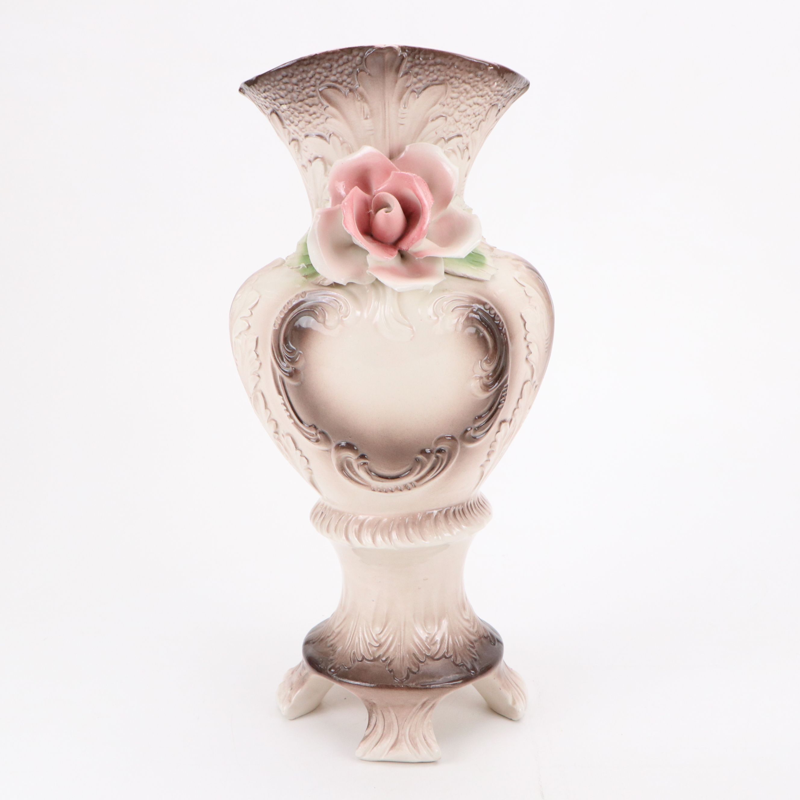 Capodimonte Porcelain Floral Arrangements & Vase