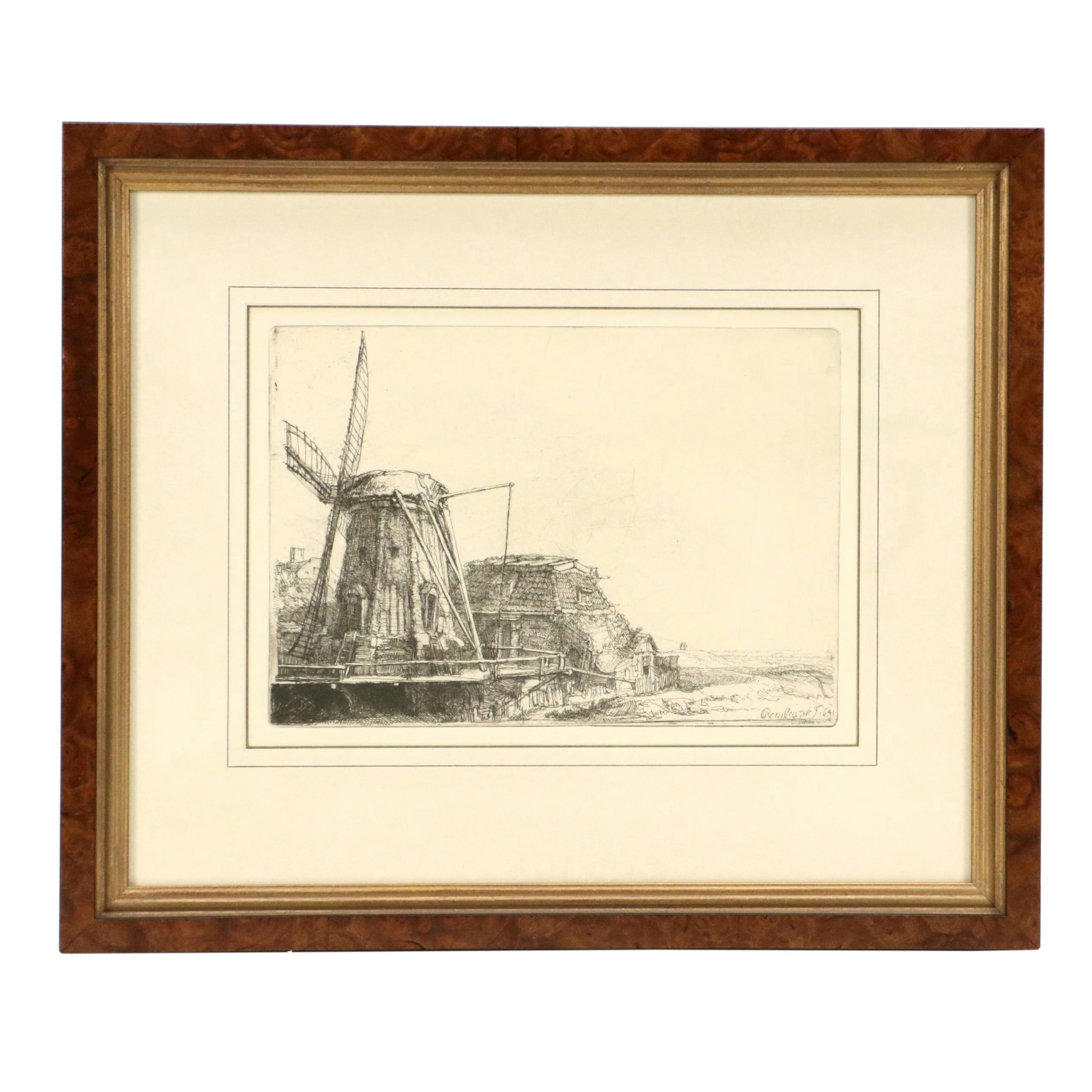 Restrike Etching After Rembrandt "De Malen"