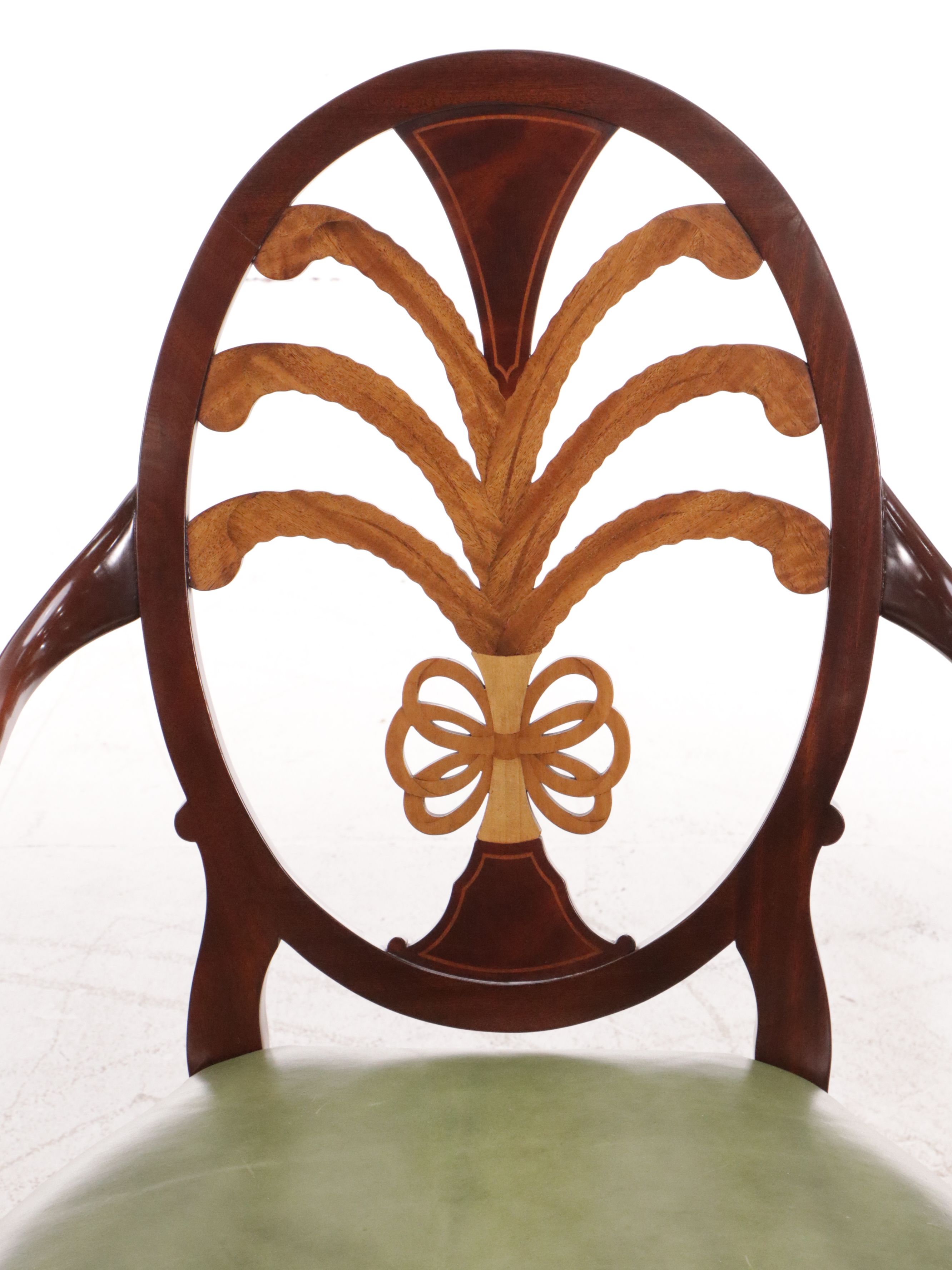 Pair of Karges "Prince of Wales" Mahogany Armchairs with Leather Upholstery