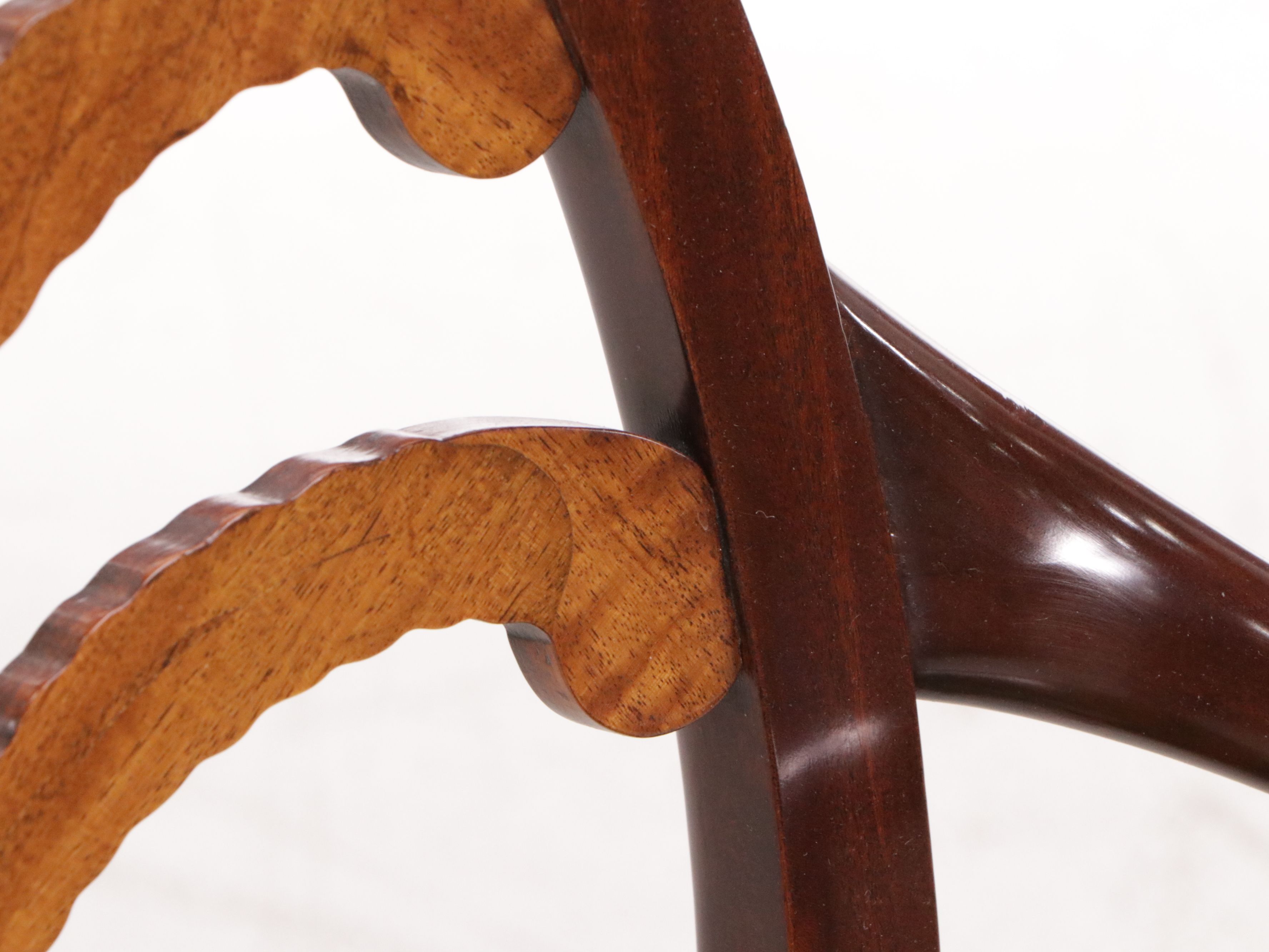 Pair of Karges "Prince of Wales" Mahogany Armchairs with Leather Upholstery