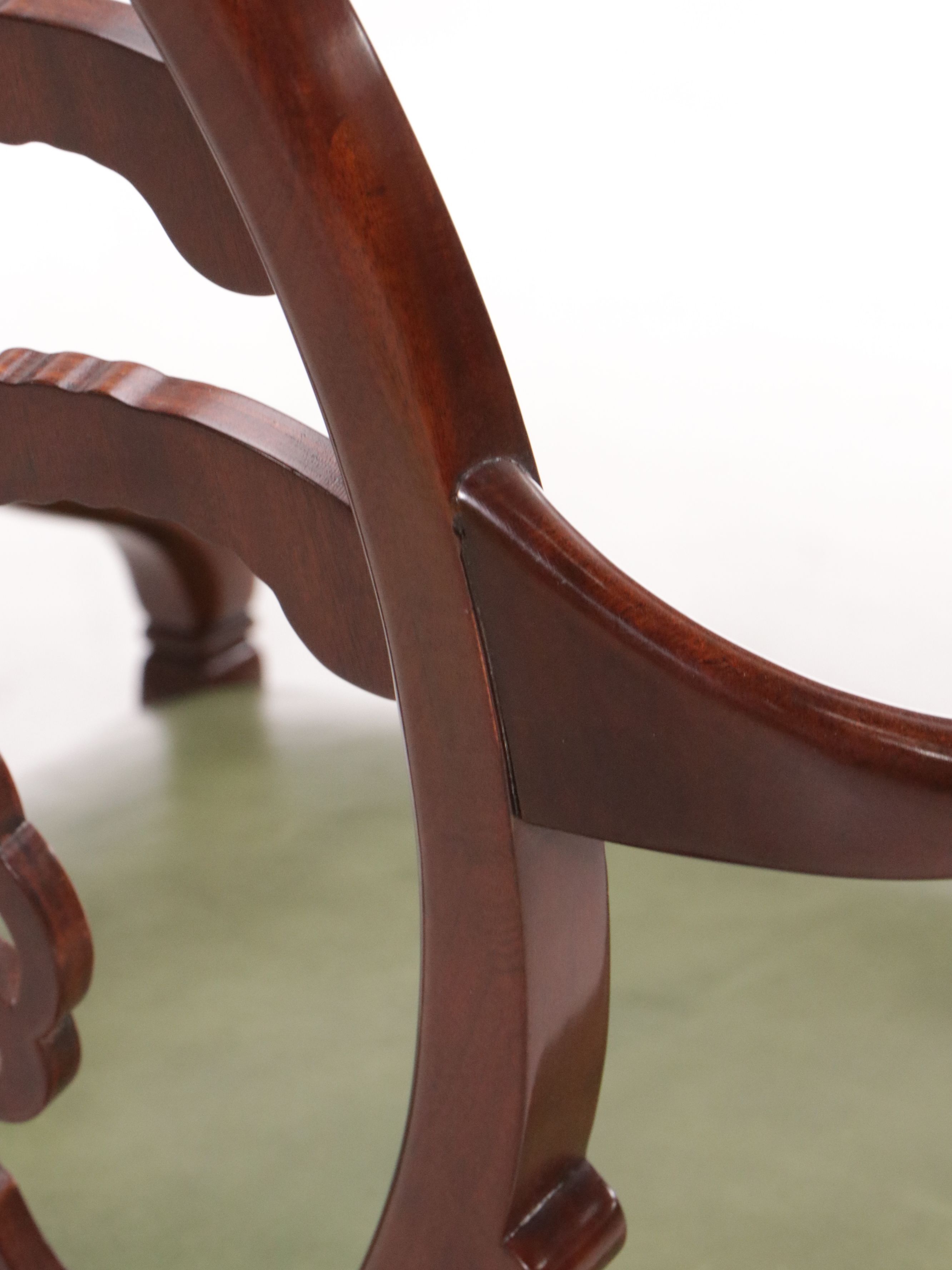 Pair of Karges "Prince of Wales" Mahogany Armchairs with Leather Upholstery