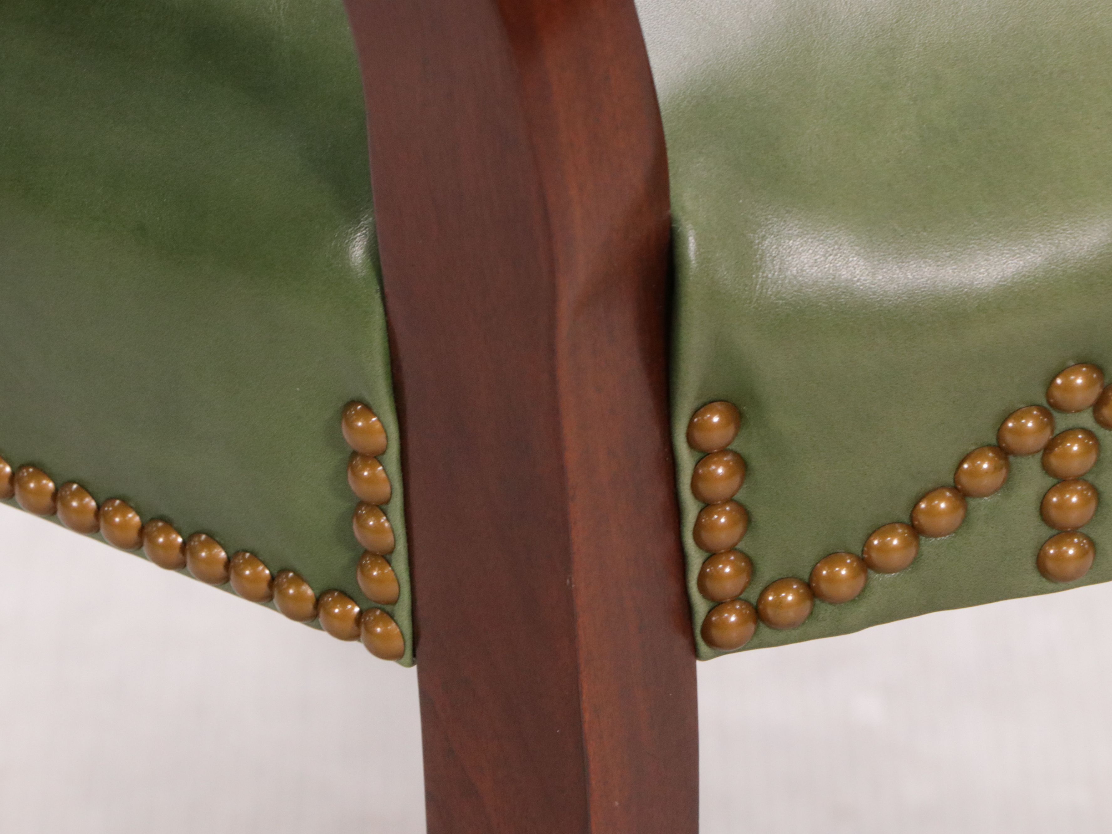 Pair of Karges "Prince of Wales" Mahogany Armchairs with Leather Upholstery