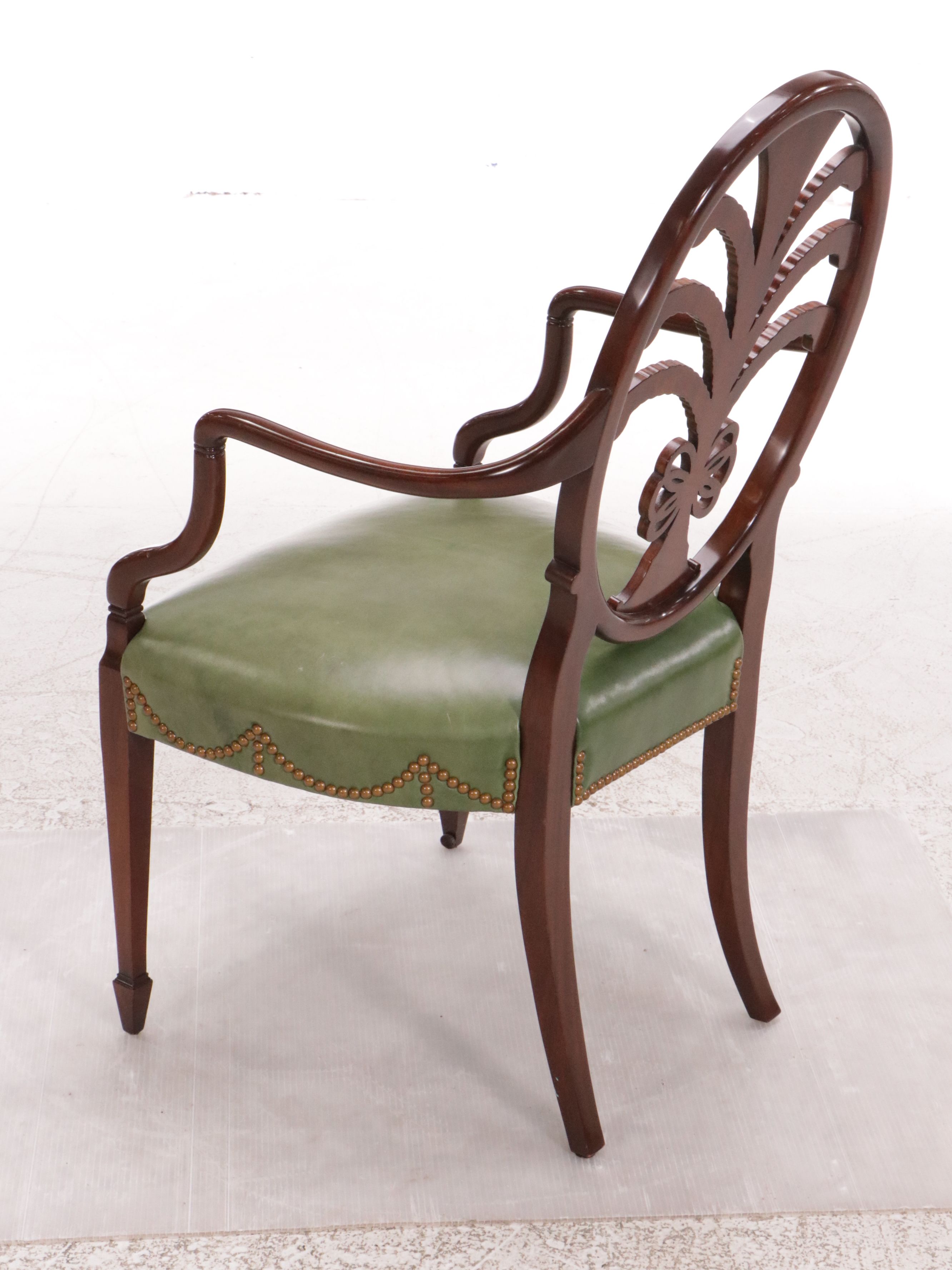 Pair of Karges "Prince of Wales" Mahogany Armchairs with Leather Upholstery