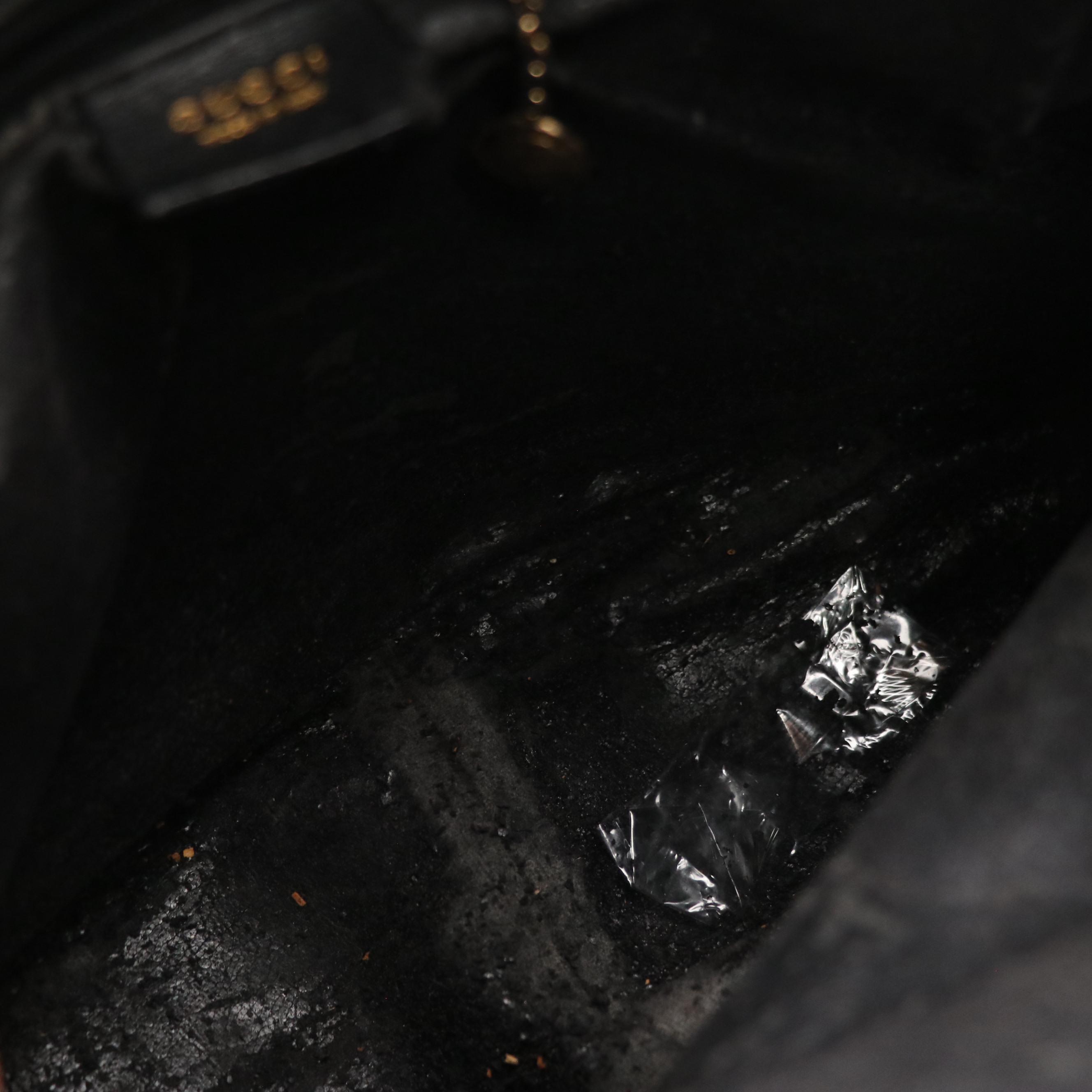 Gucci Bamboo Handle Two Way Tote in Black Leather