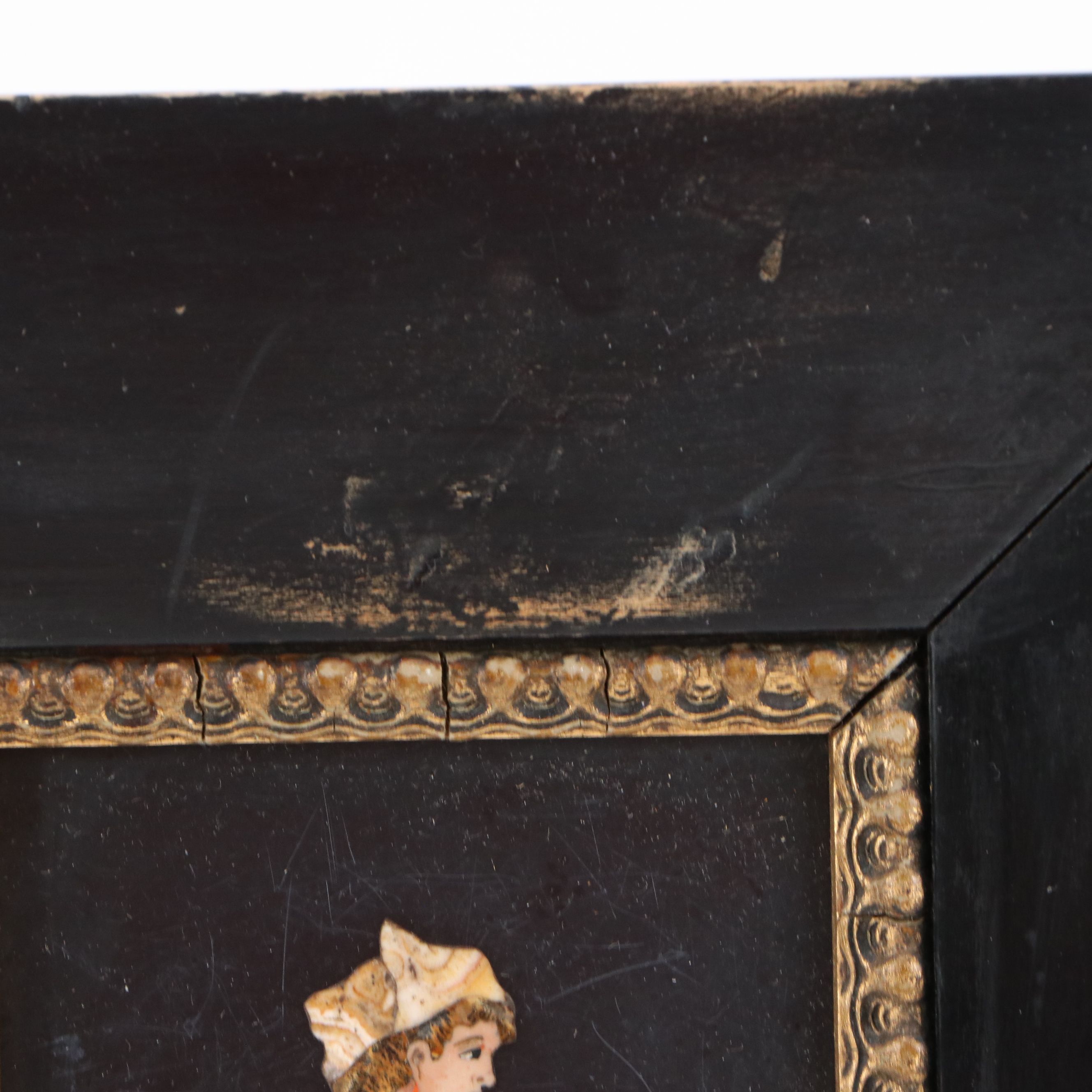 Italian Pietra Dura Figural Stone Mosaics in Gilt Wood Frames