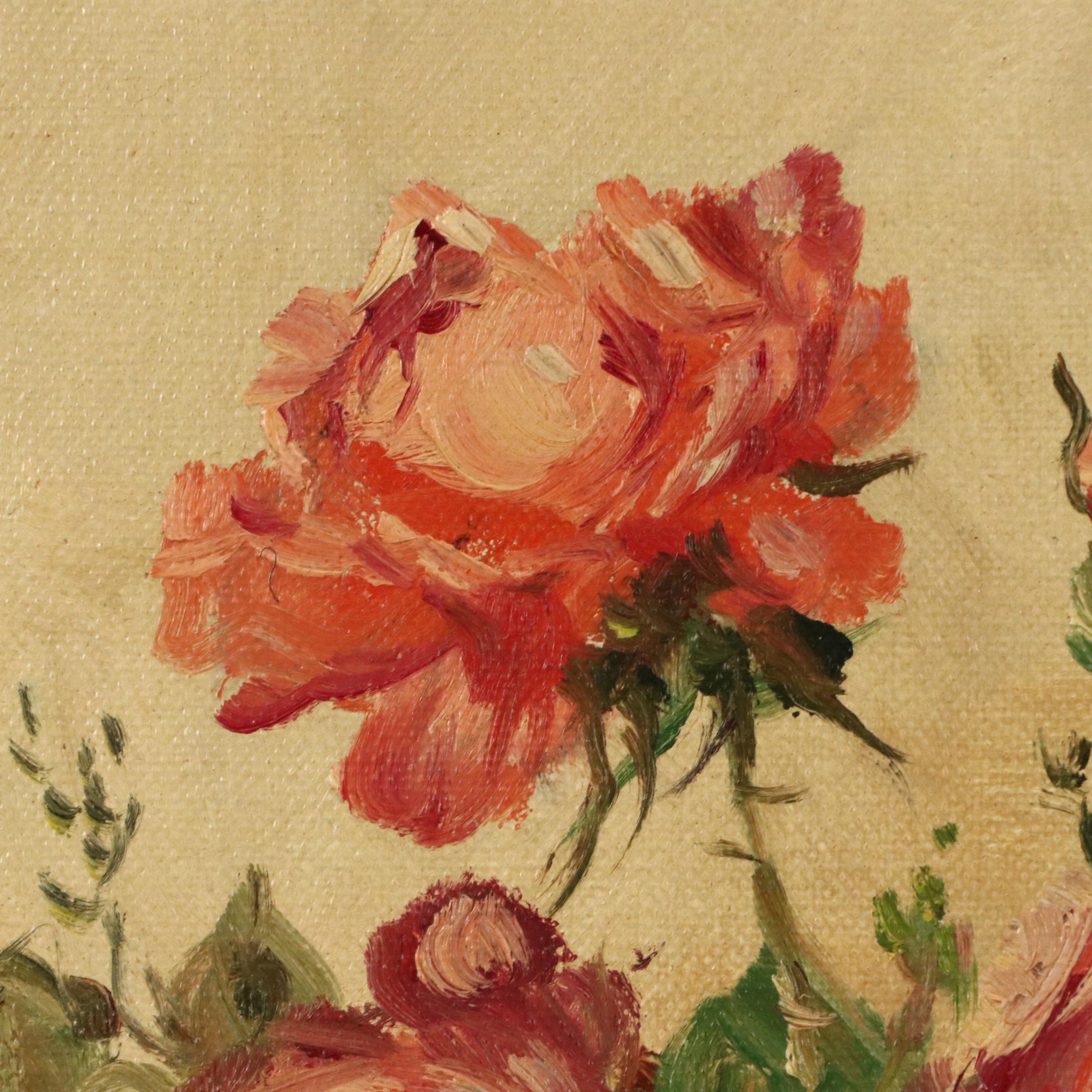 Floral Still Life Oil Painting, Late 20th Century