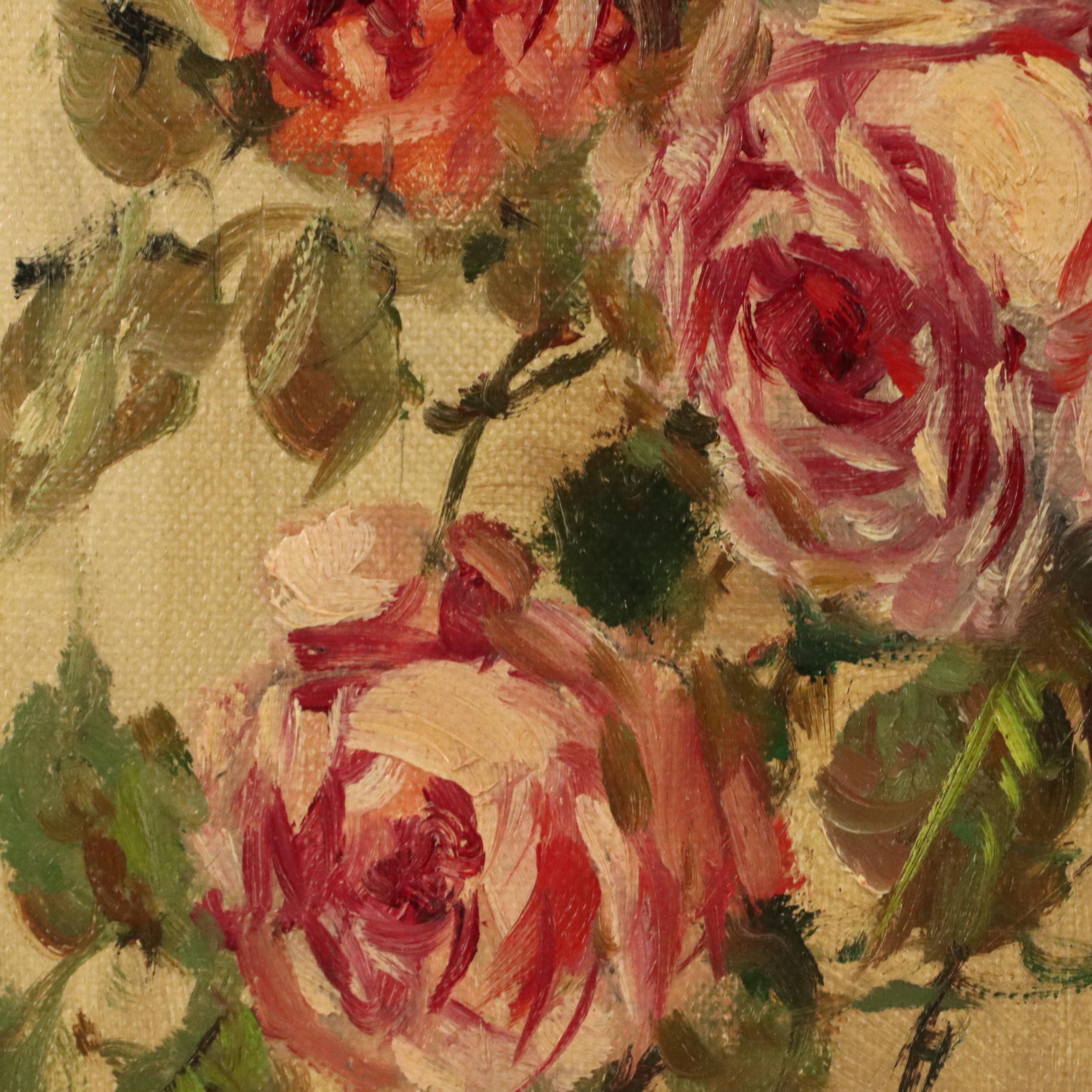 Floral Still Life Oil Painting, Late 20th Century