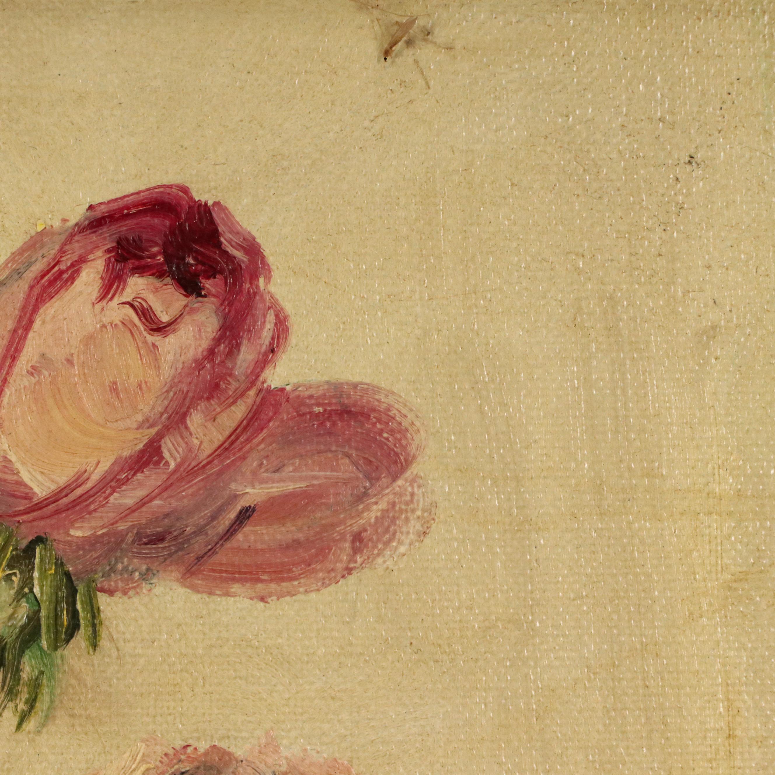 Floral Still Life Oil Painting, Late 20th Century