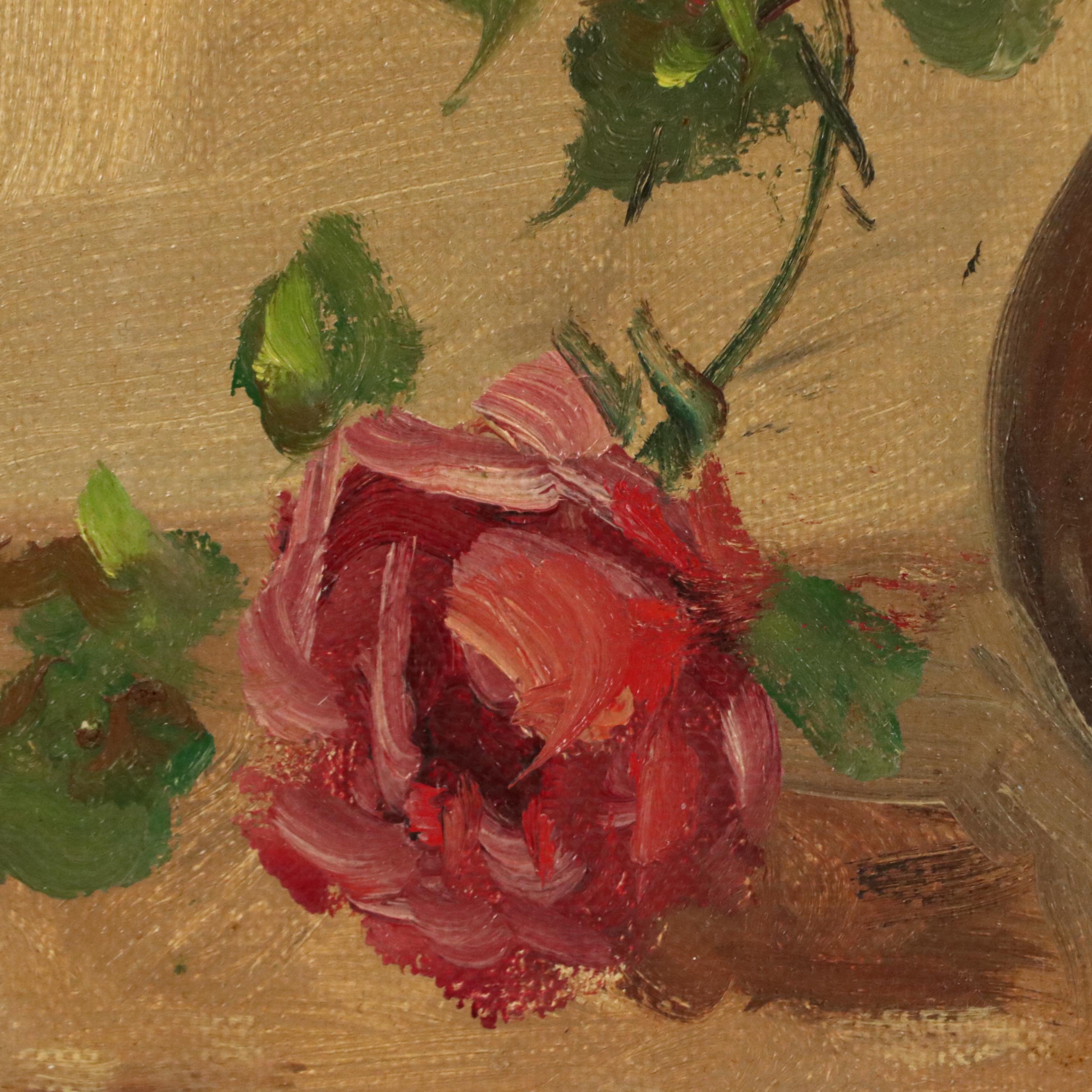 Floral Still Life Oil Painting, Late 20th Century