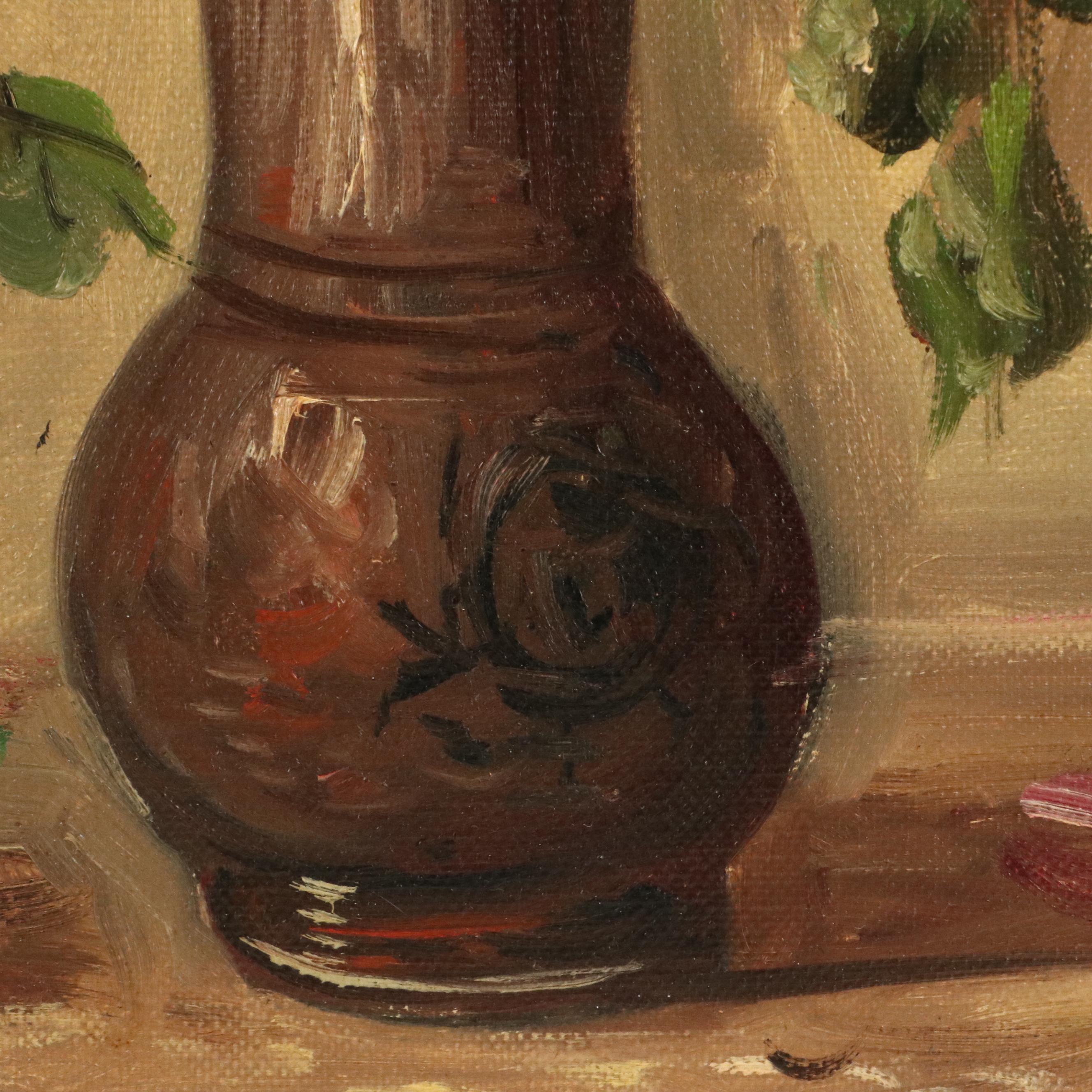 Floral Still Life Oil Painting, Late 20th Century
