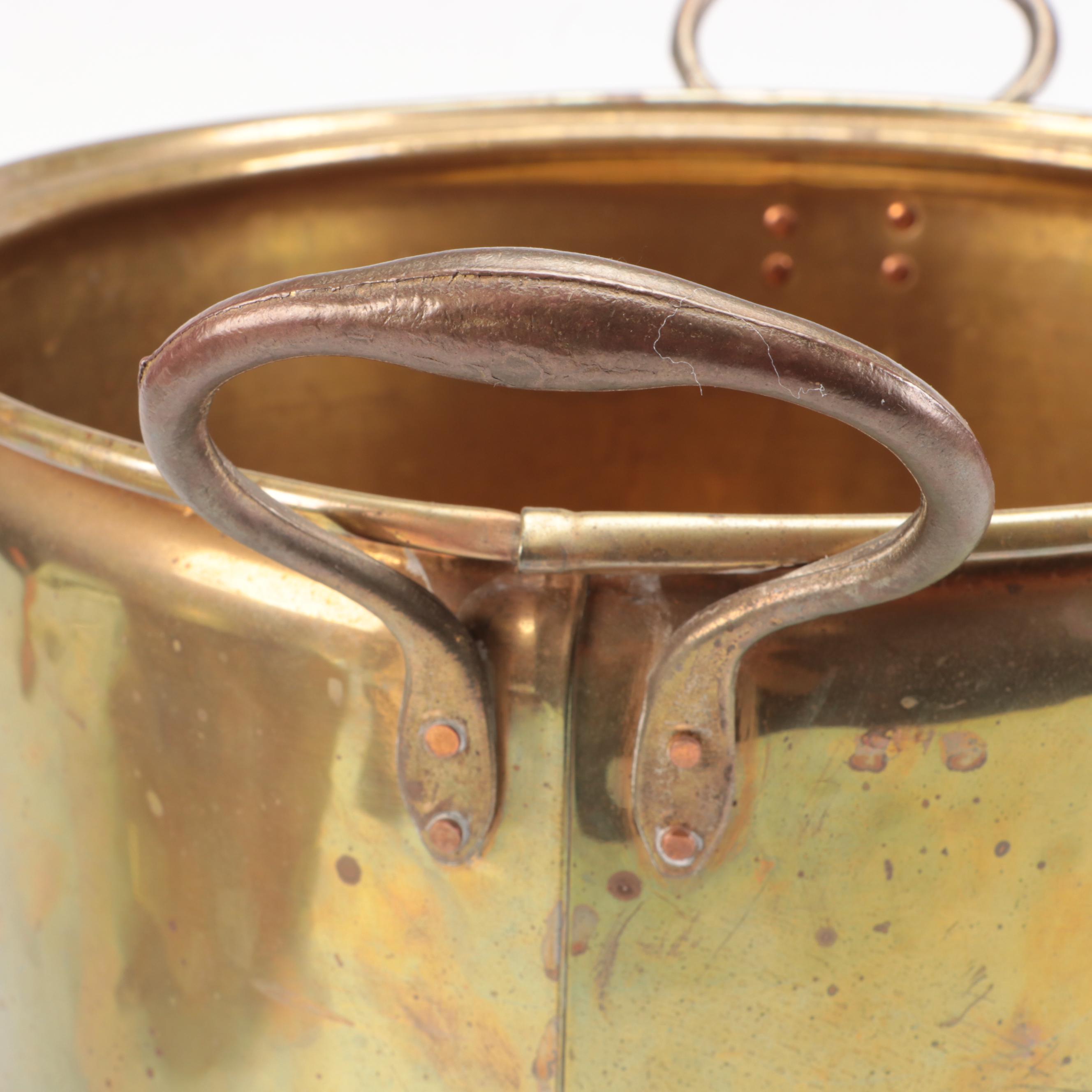 Hammered Brass Padfoot Coal Scuttle and Firewood Bucket
