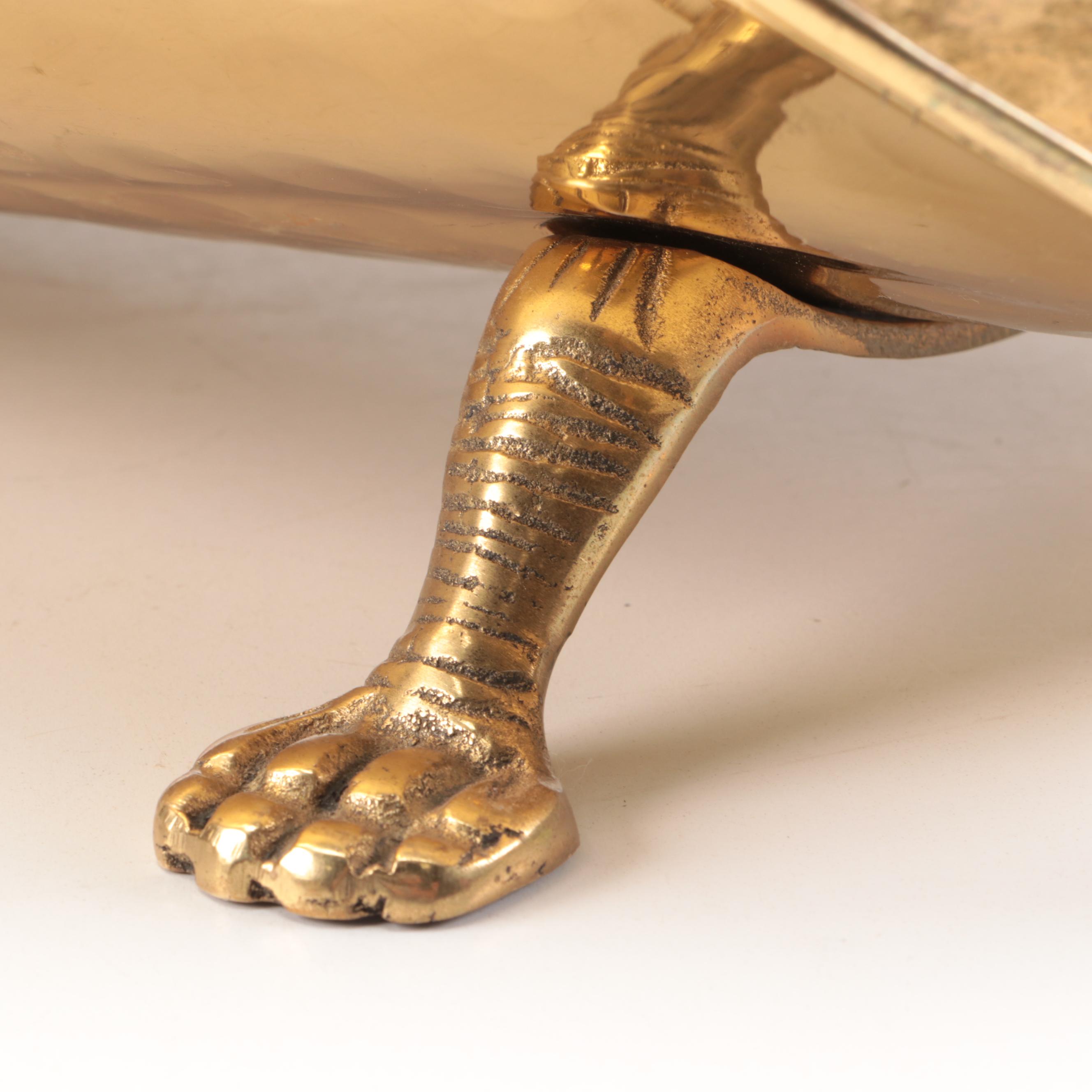 Hammered Brass Padfoot Coal Scuttle and Firewood Bucket