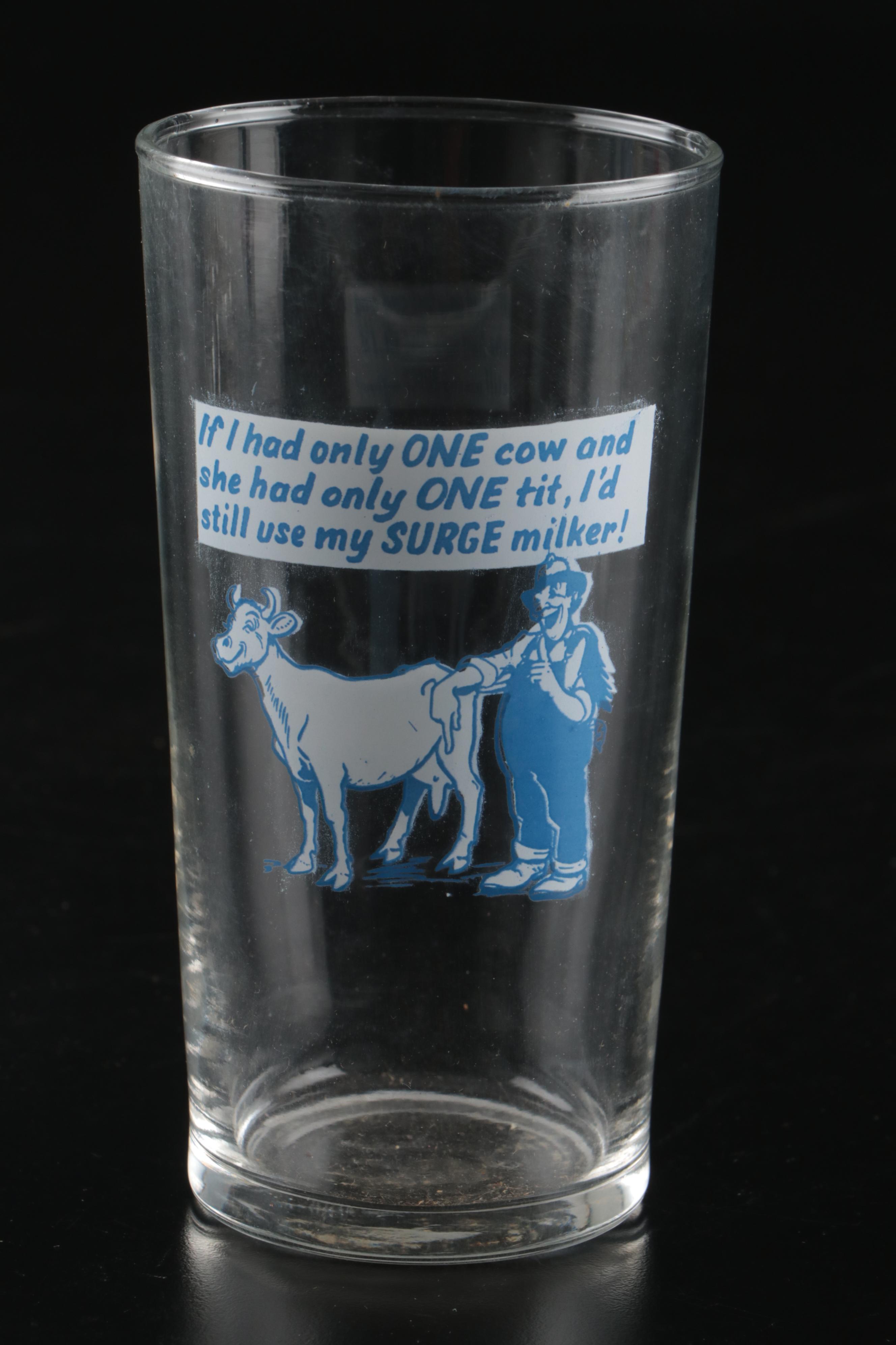 Libbey Surge Milker Glasses, 1950s
