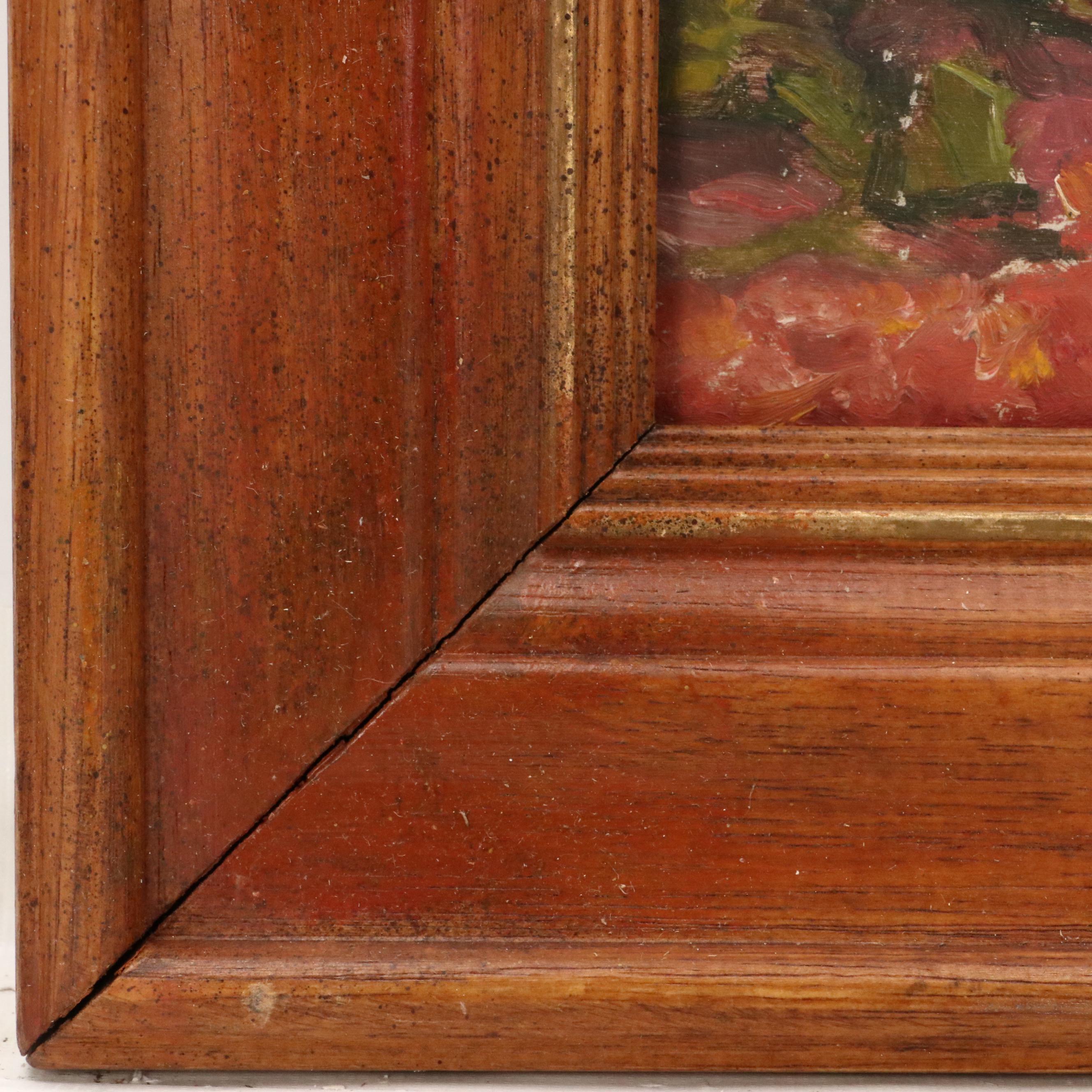 Attributed to Jeanne Reimbolte Wooded Landscape Oil Painting, Early 20th Century