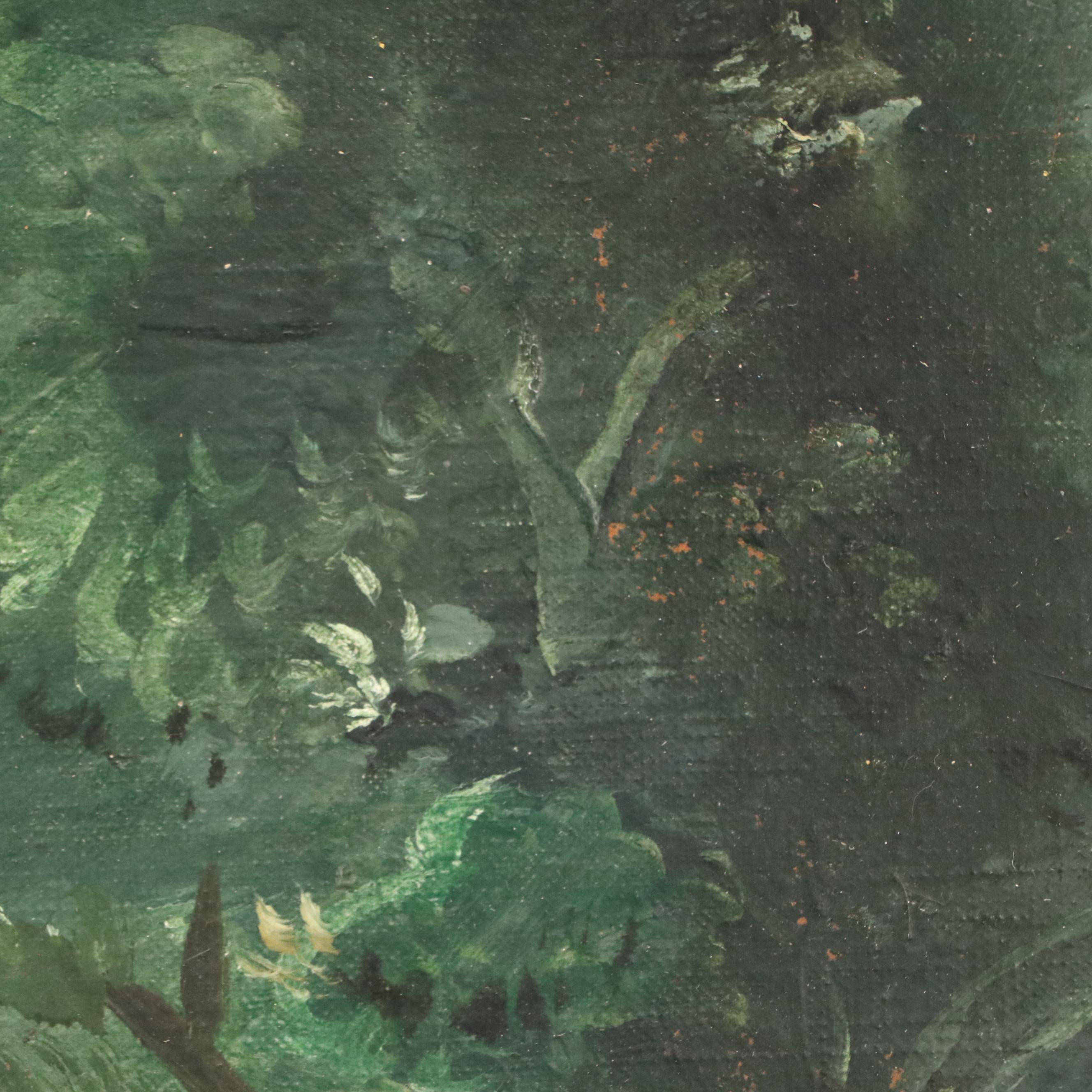 Modernist Countryside Landscape Oil Painting, Mid-20th Century