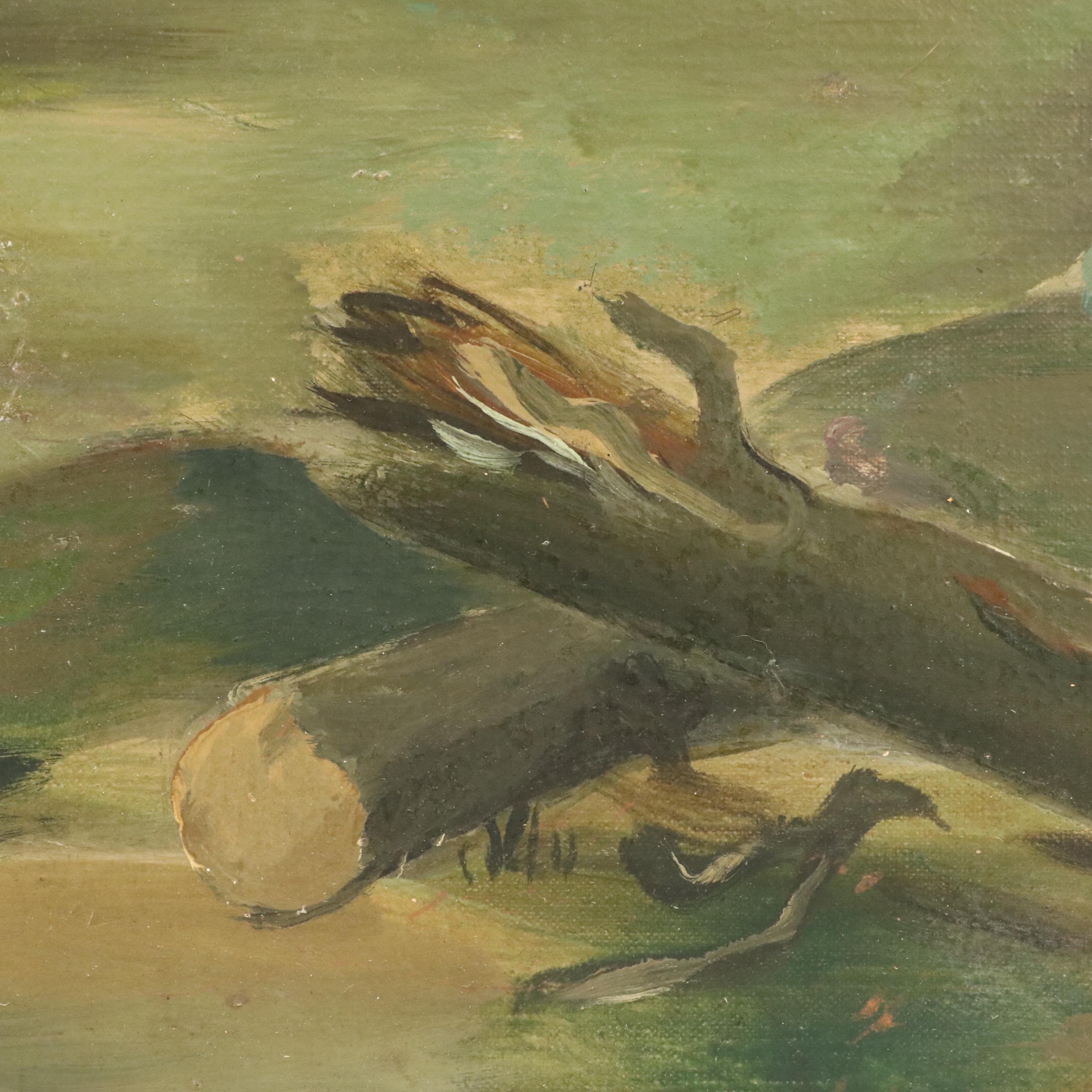 Modernist Countryside Landscape Oil Painting, Mid-20th Century