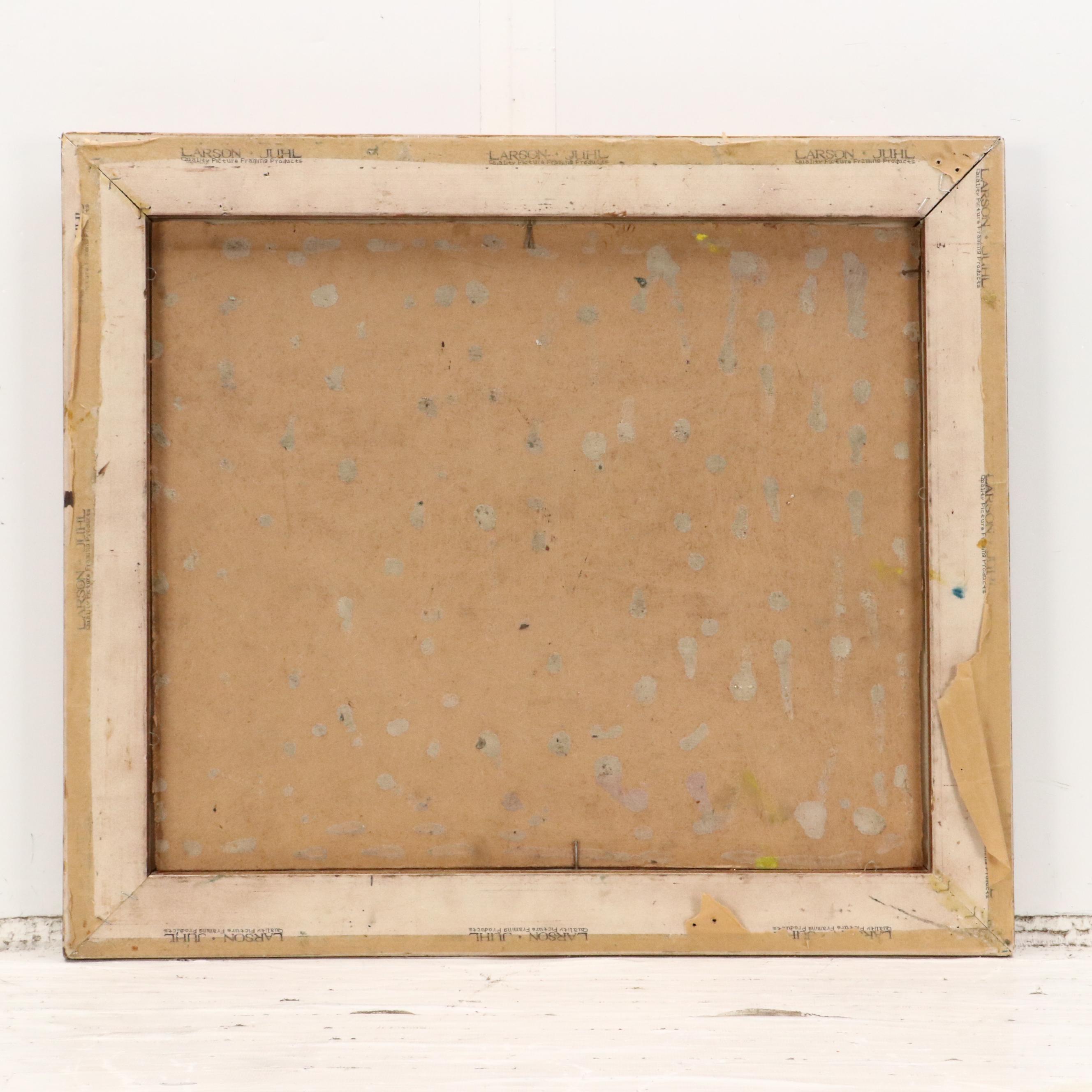 Modernist Countryside Landscape Oil Painting, Mid-20th Century