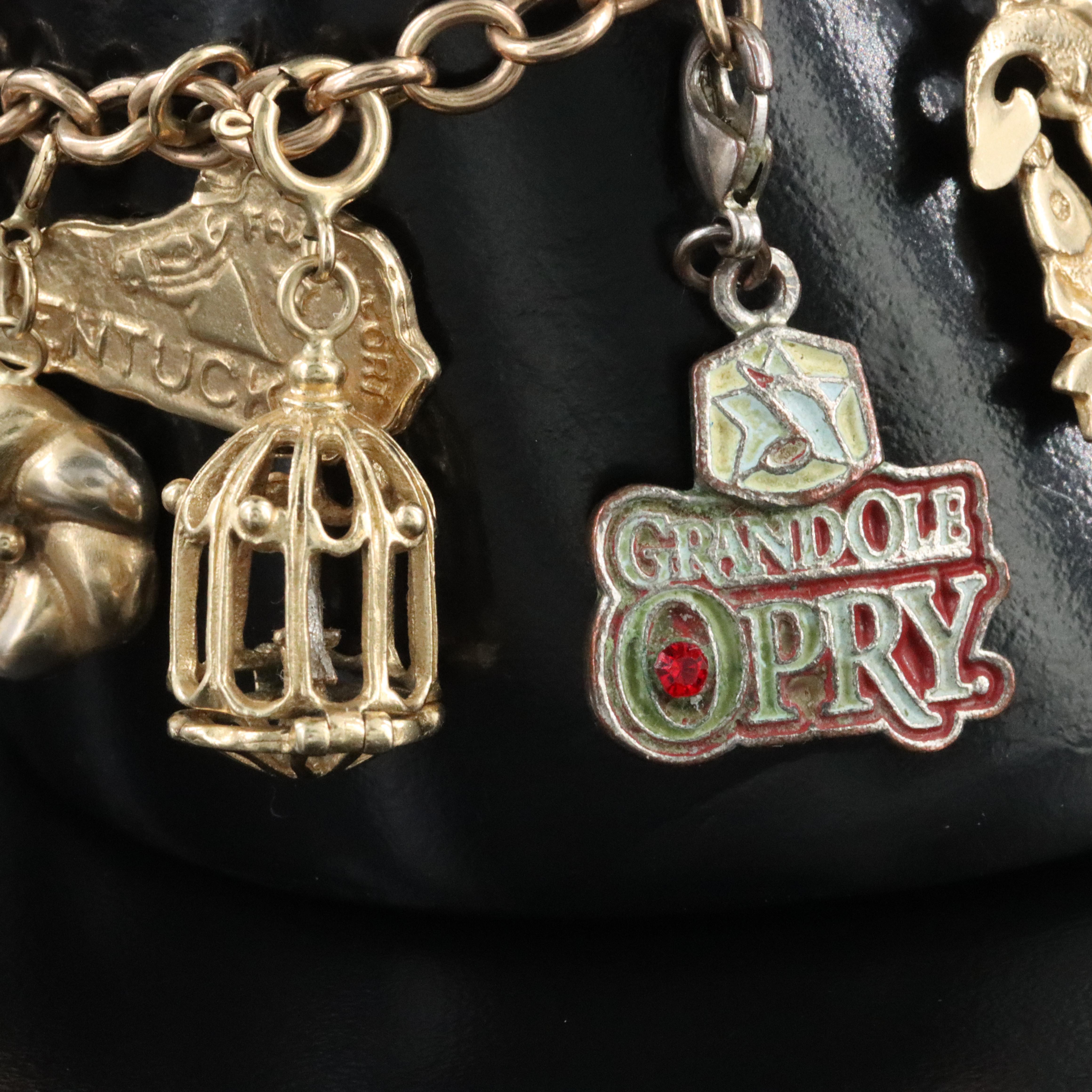 Vintage 10K Charm Bracelet Including 14K and Gold-Filled