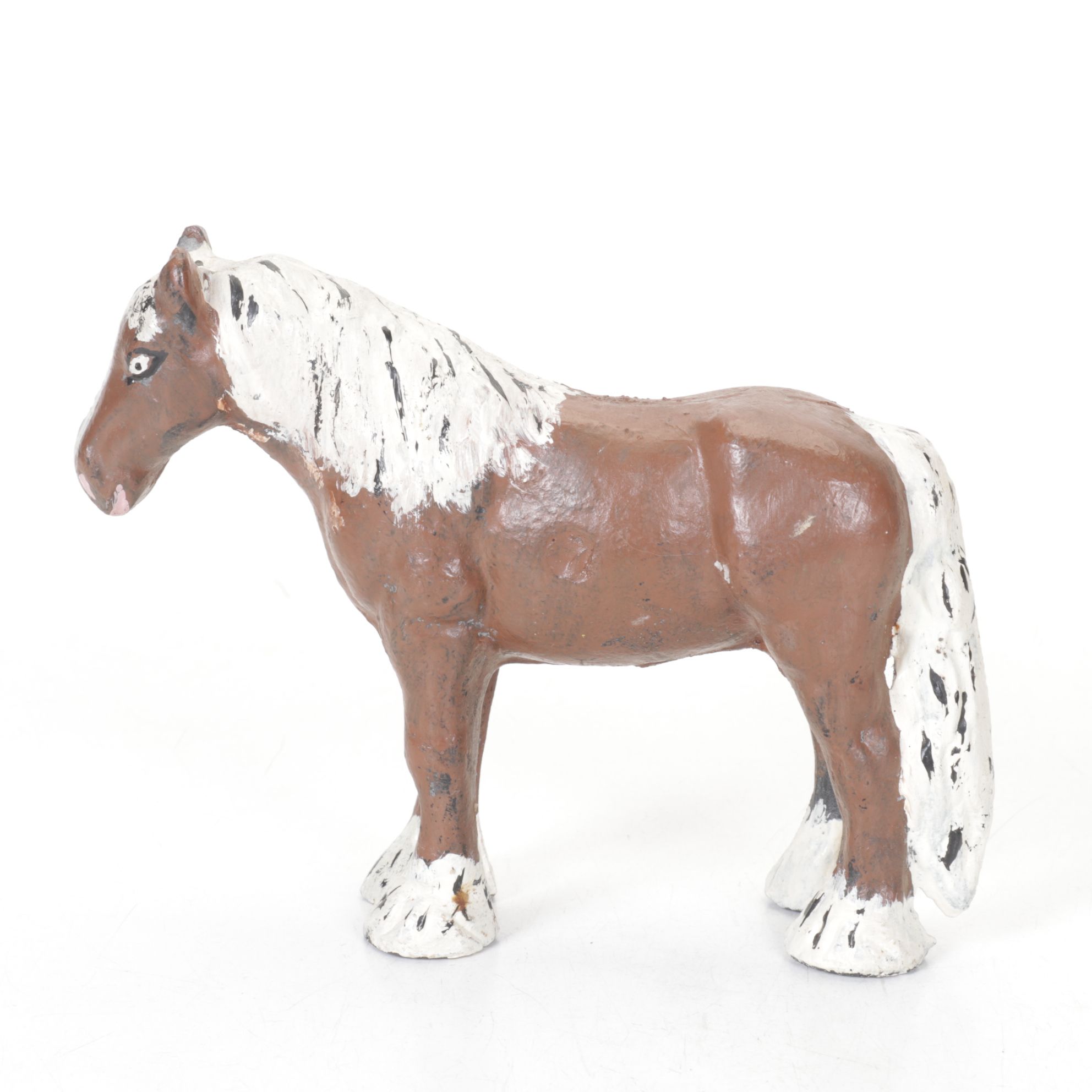 Cast Iron "Uncle Moses" Coin Bank & Horse Figurine