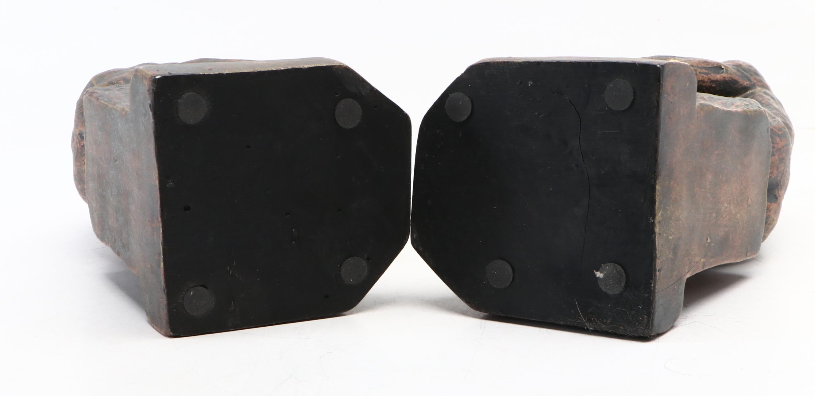 "The Thinker" Chalkware Bookends After Auguste Rodin