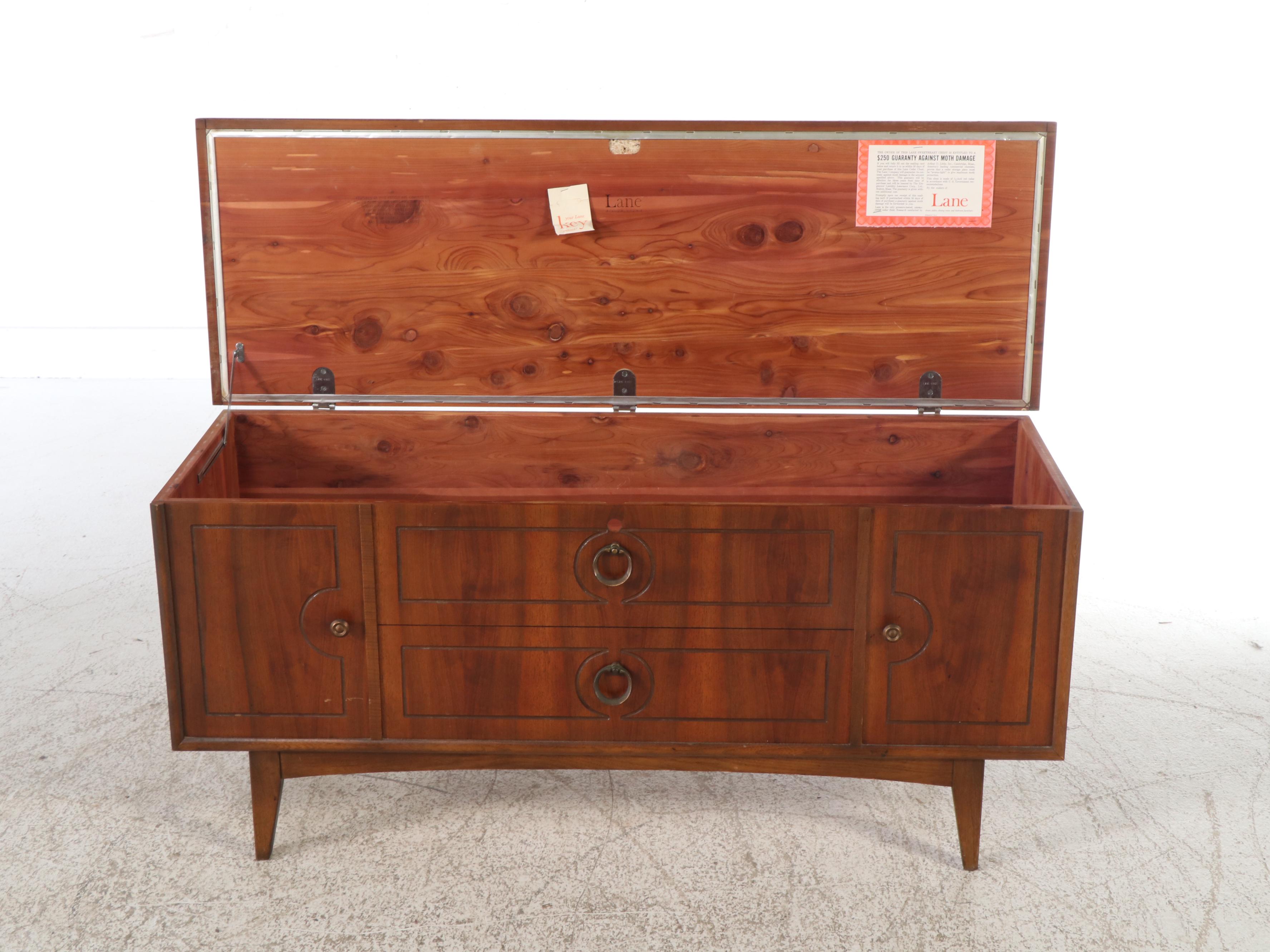 Lane Mid Century Modern Walnut and Cedar Lined Chest
