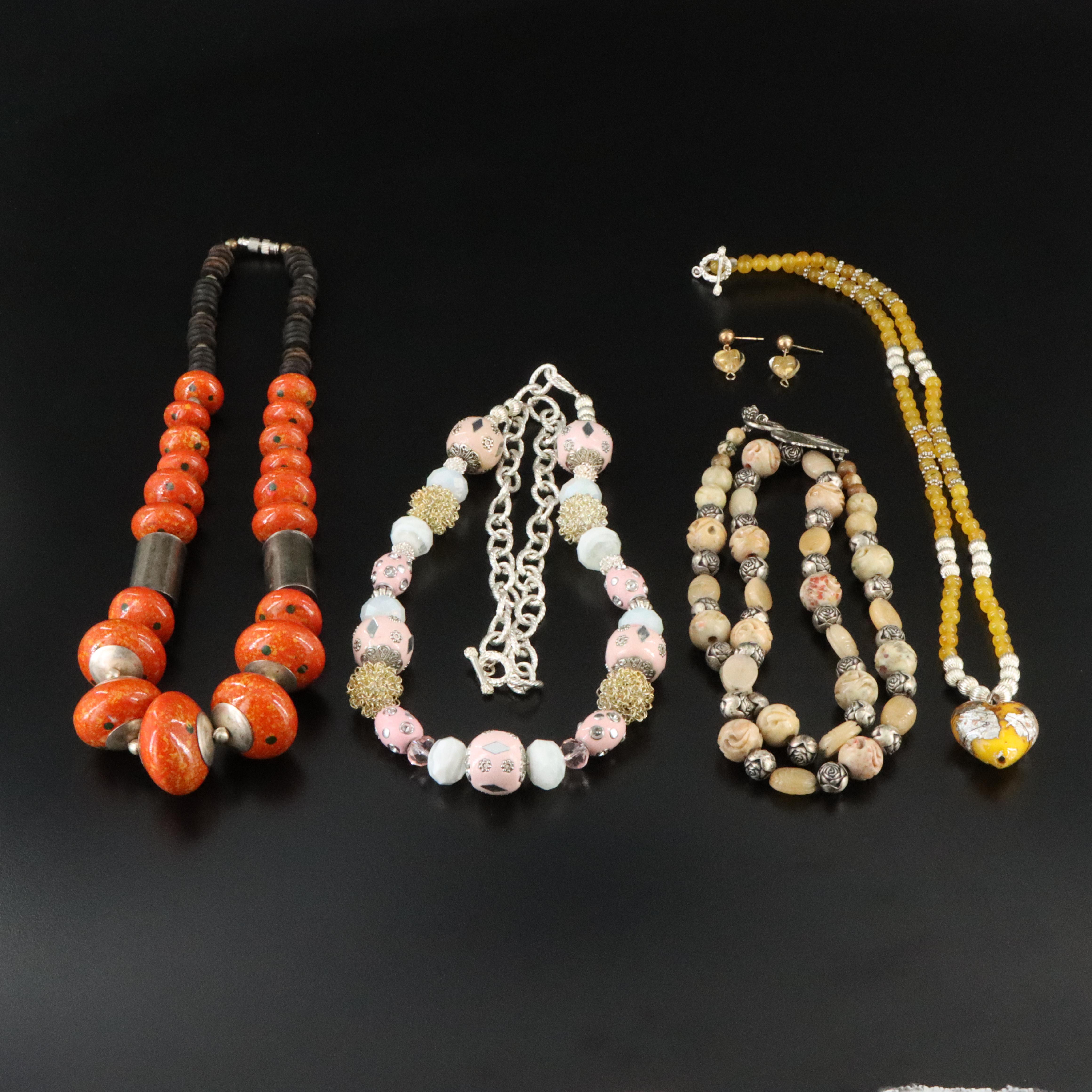 Handmade Jewelry Collection Including Sterling, Jasper and Agate