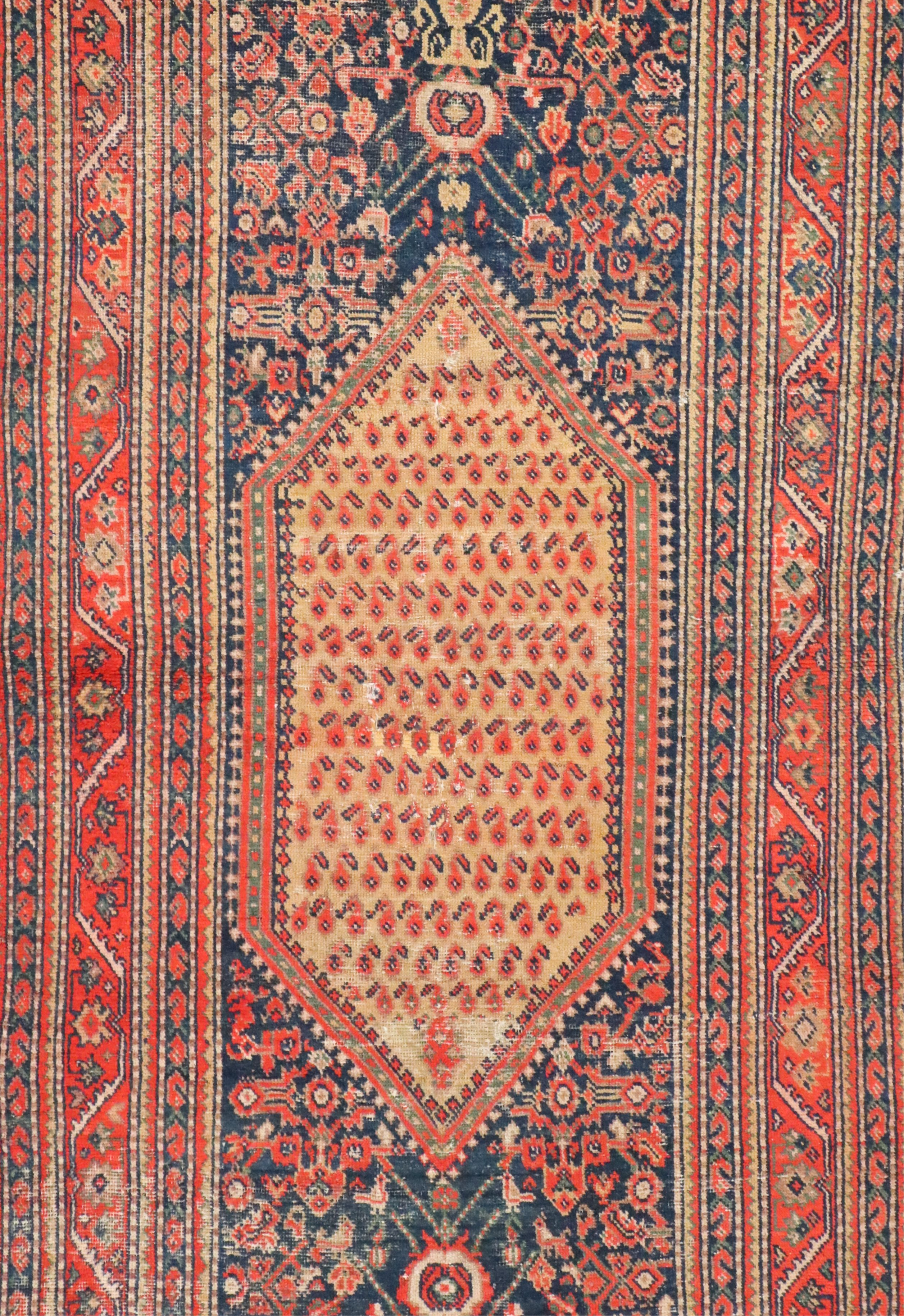 4'2 x 9'8 Hand-Knotted Persian Malayer Long Rug