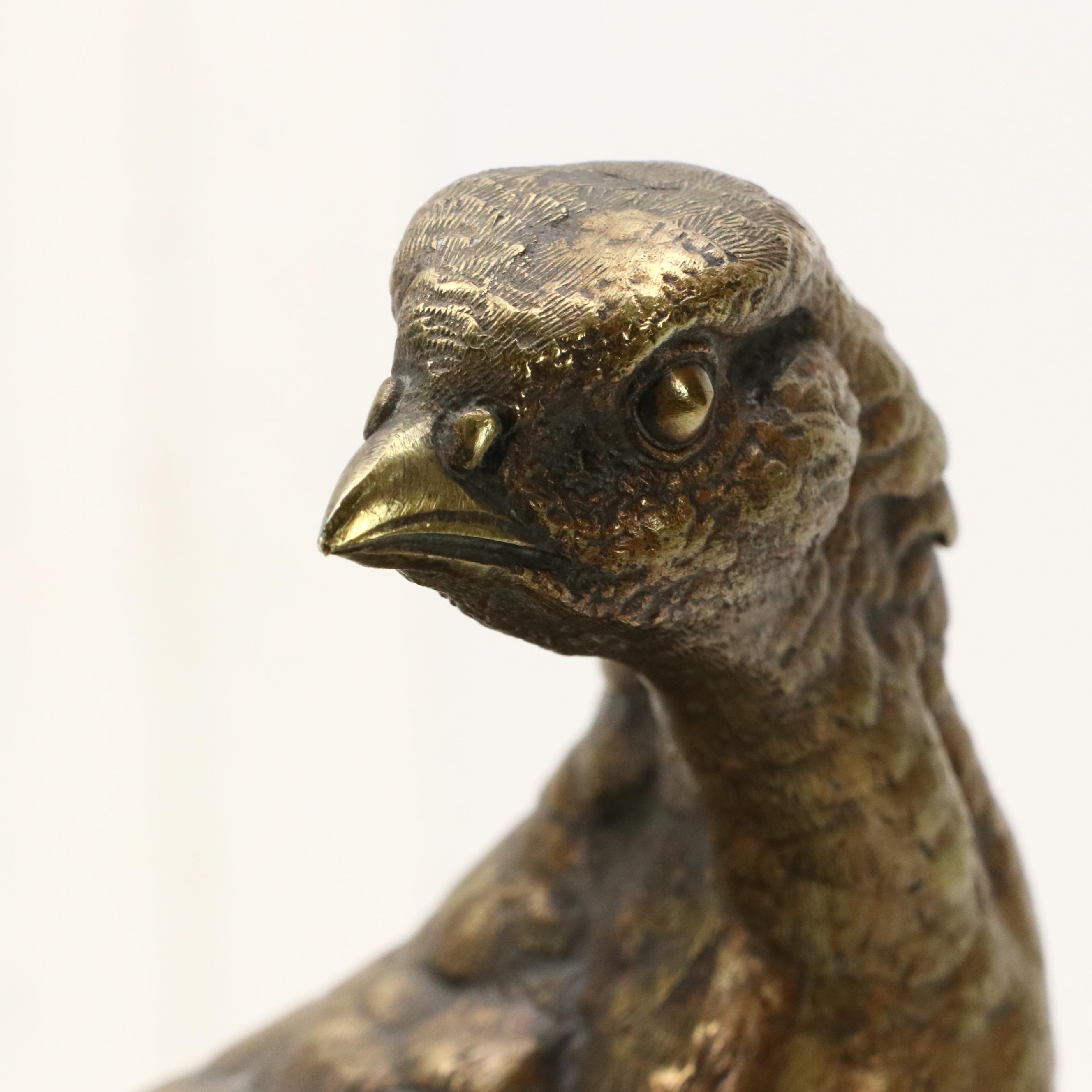 Cast Brass Partridge After Jules Moigniez
