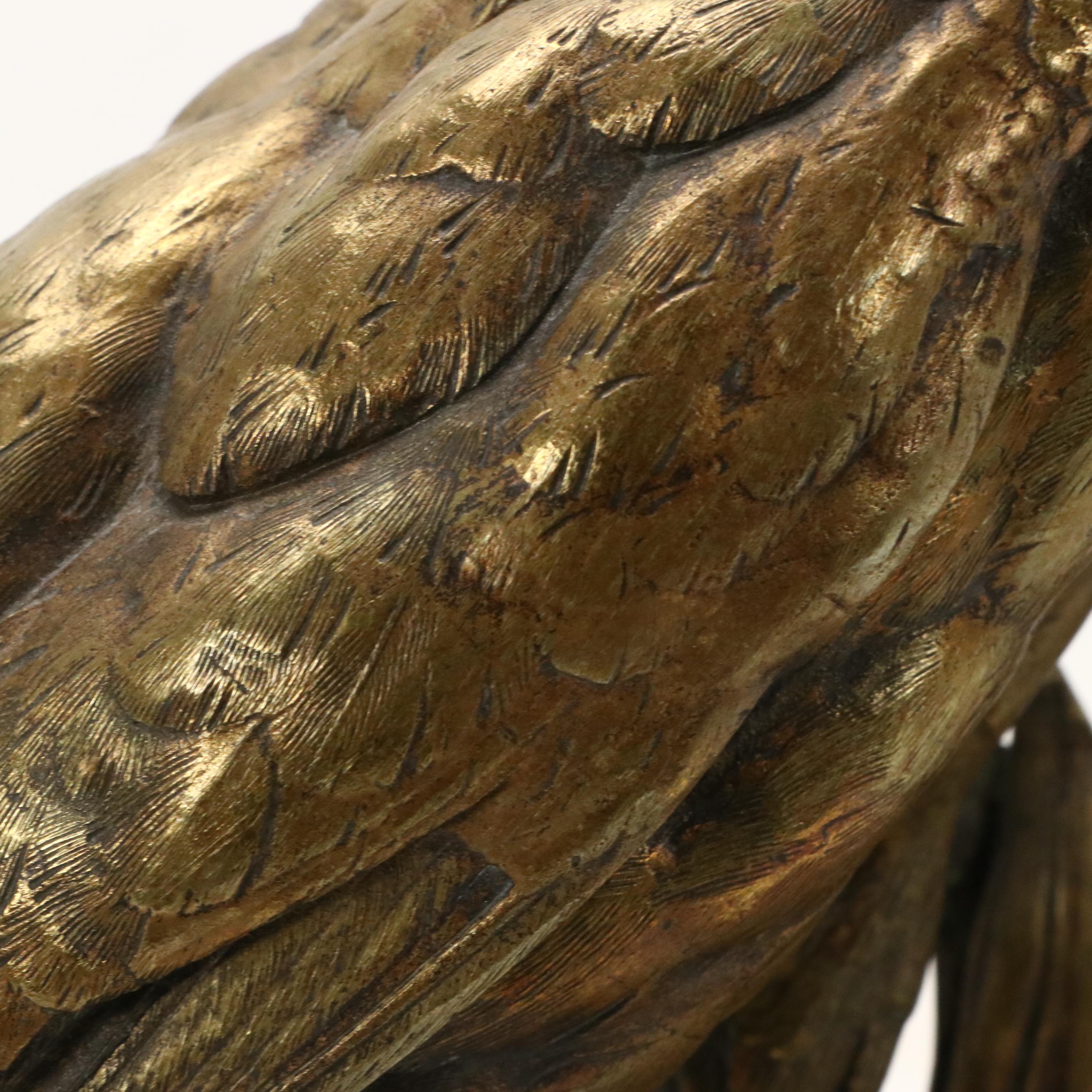 Cast Brass Partridge After Jules Moigniez