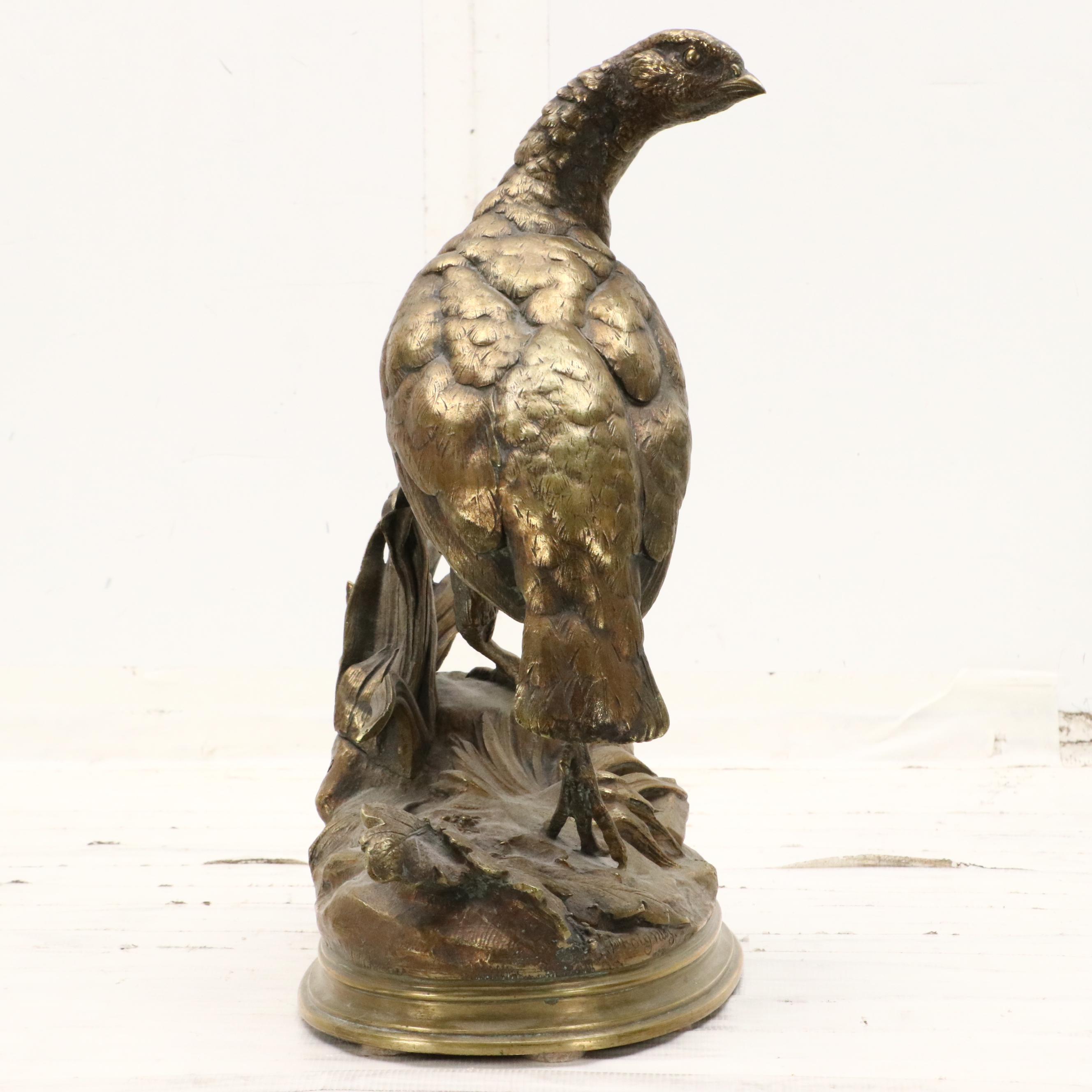 Cast Brass Partridge After Jules Moigniez
