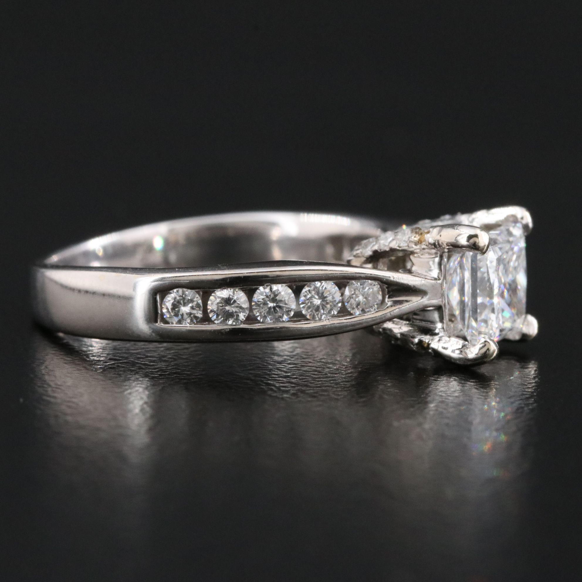 14K 1.23 CTW Diamond Ring with Lab Grown Center