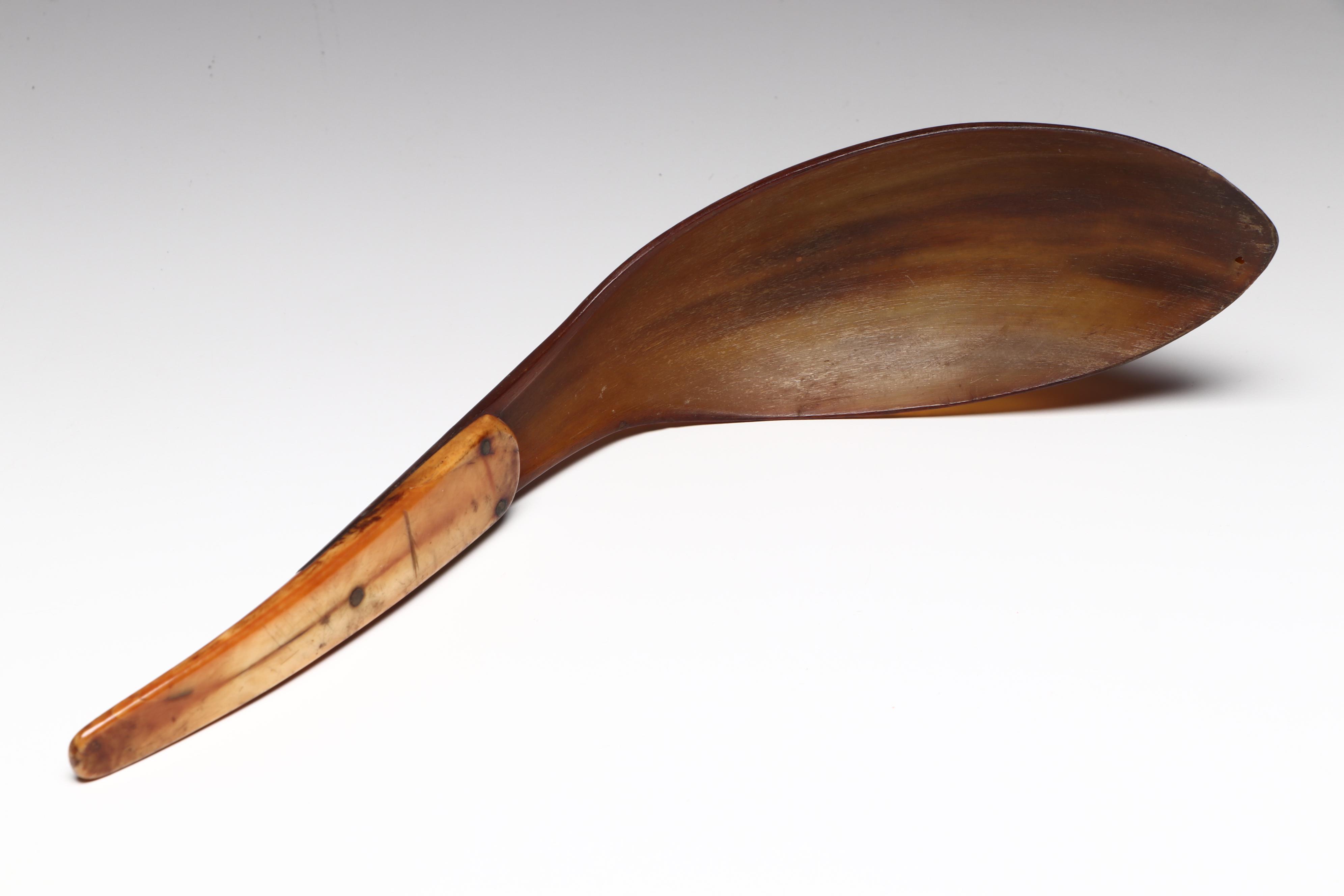 Indigenous Pacific Northwest Horn, Fossilized Ivory and Carved Wood Spoons