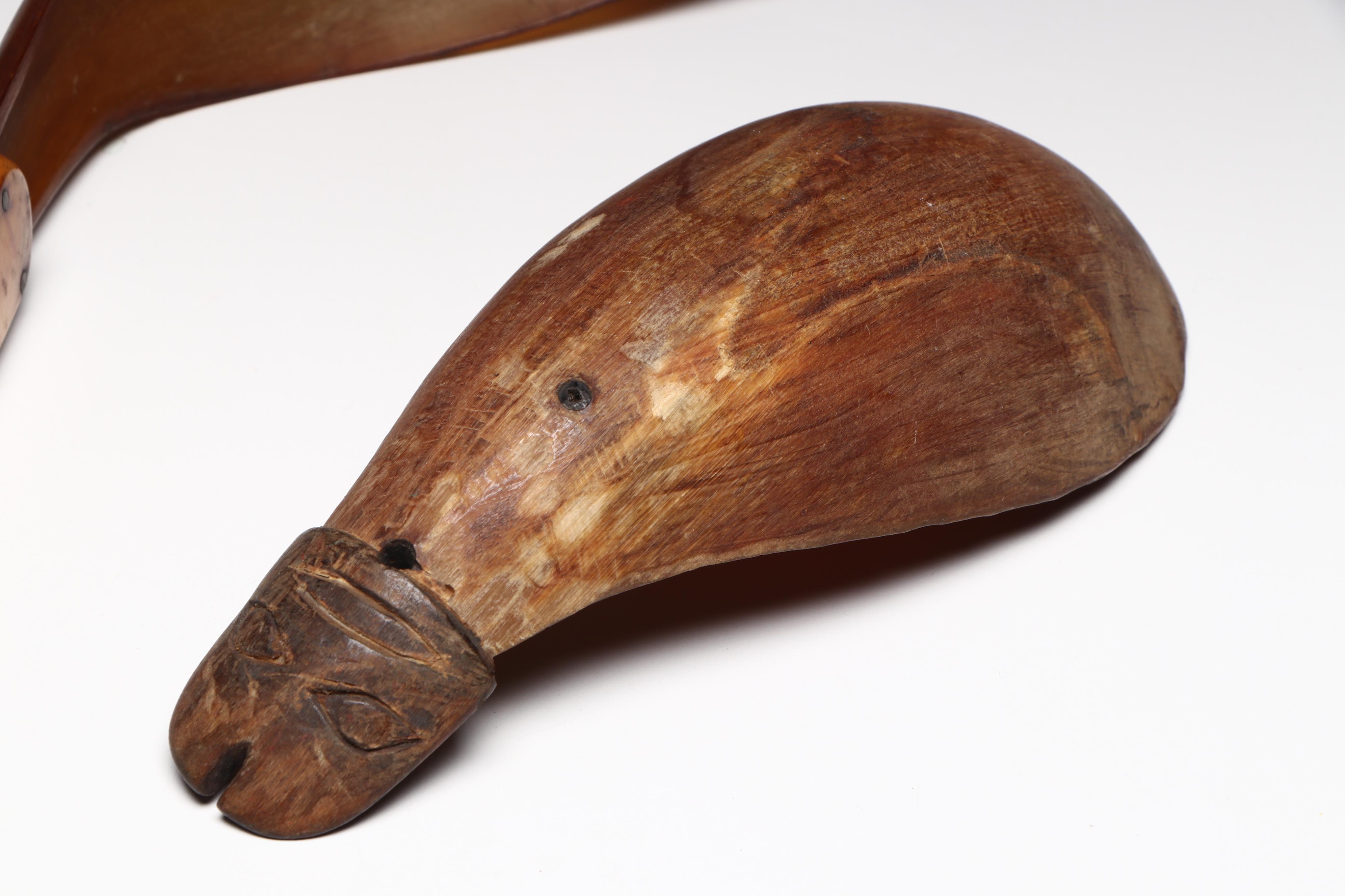 Indigenous Pacific Northwest Horn, Fossilized Ivory and Carved Wood Spoons