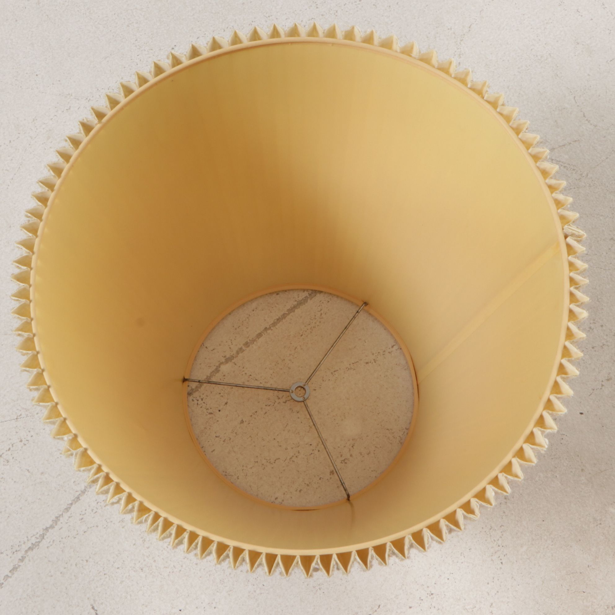 Floral Embossed Brass Urn Table Lamps with Pleated Lampshades