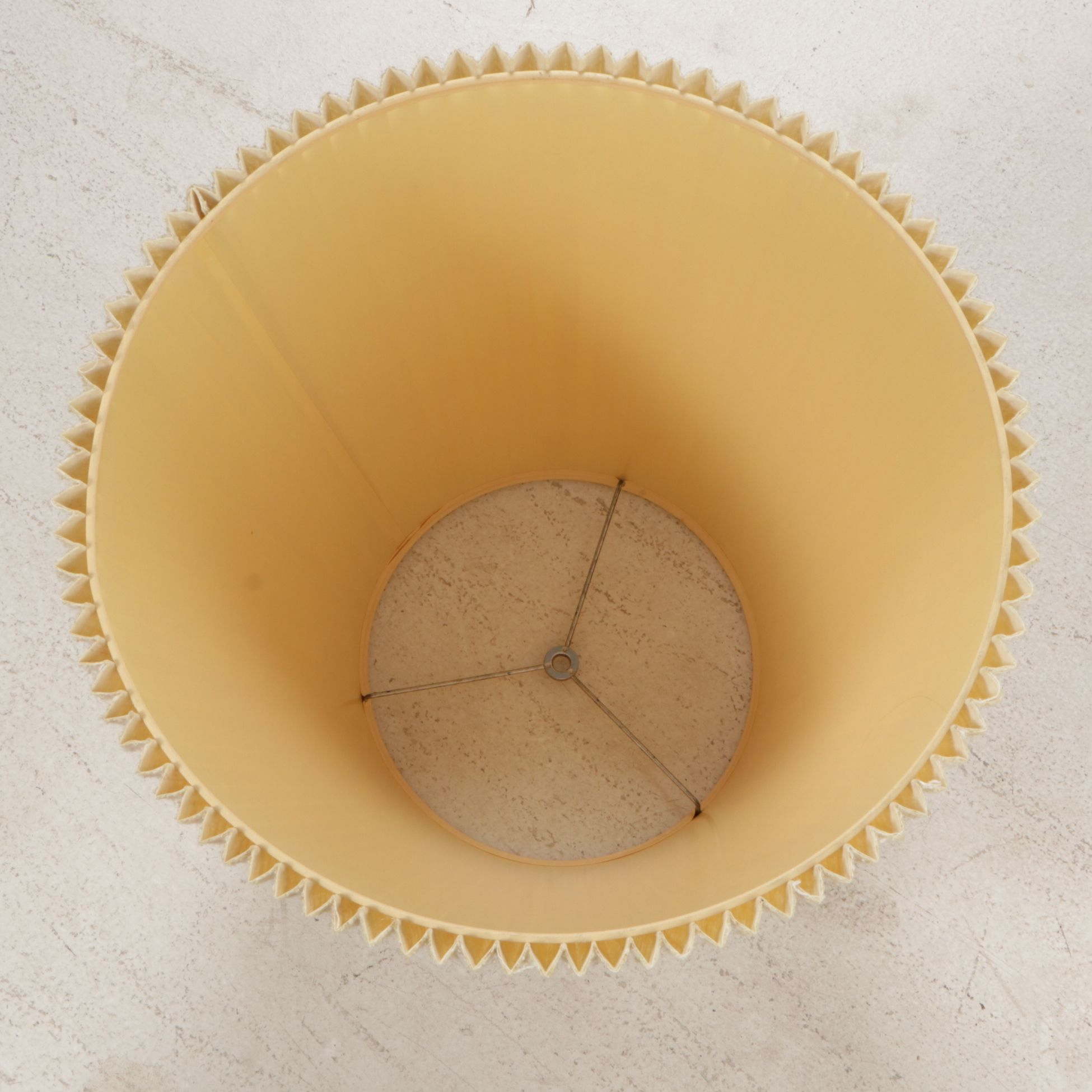 Floral Embossed Brass Urn Table Lamps with Pleated Lampshades