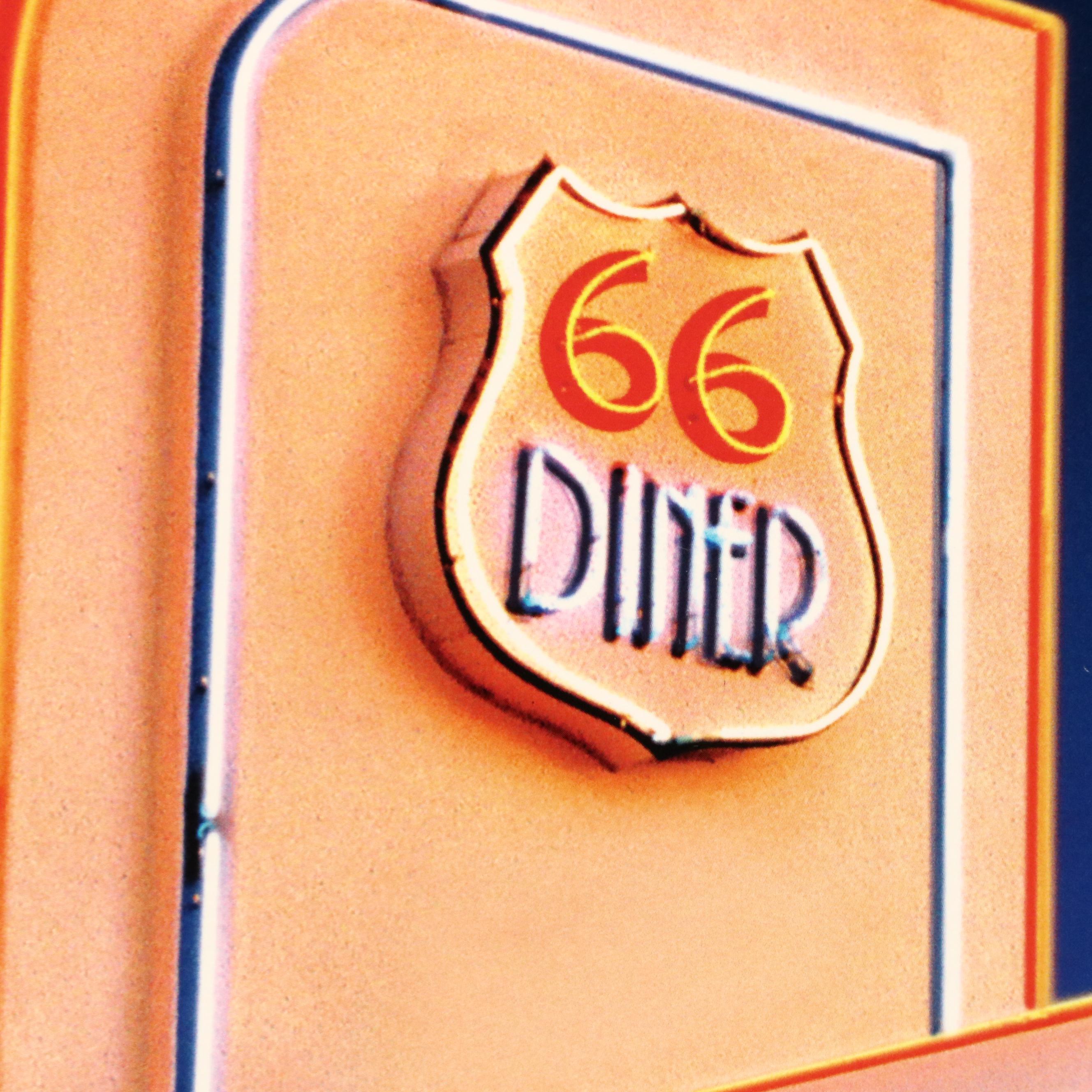 Light-Up Offset Lithograph "Route 66 Diner," Late 20th Century