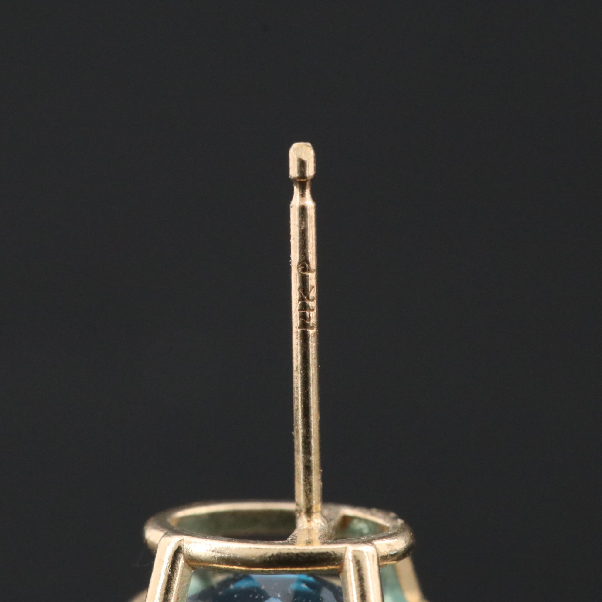 14K Swiss Blue Topaz Earrings