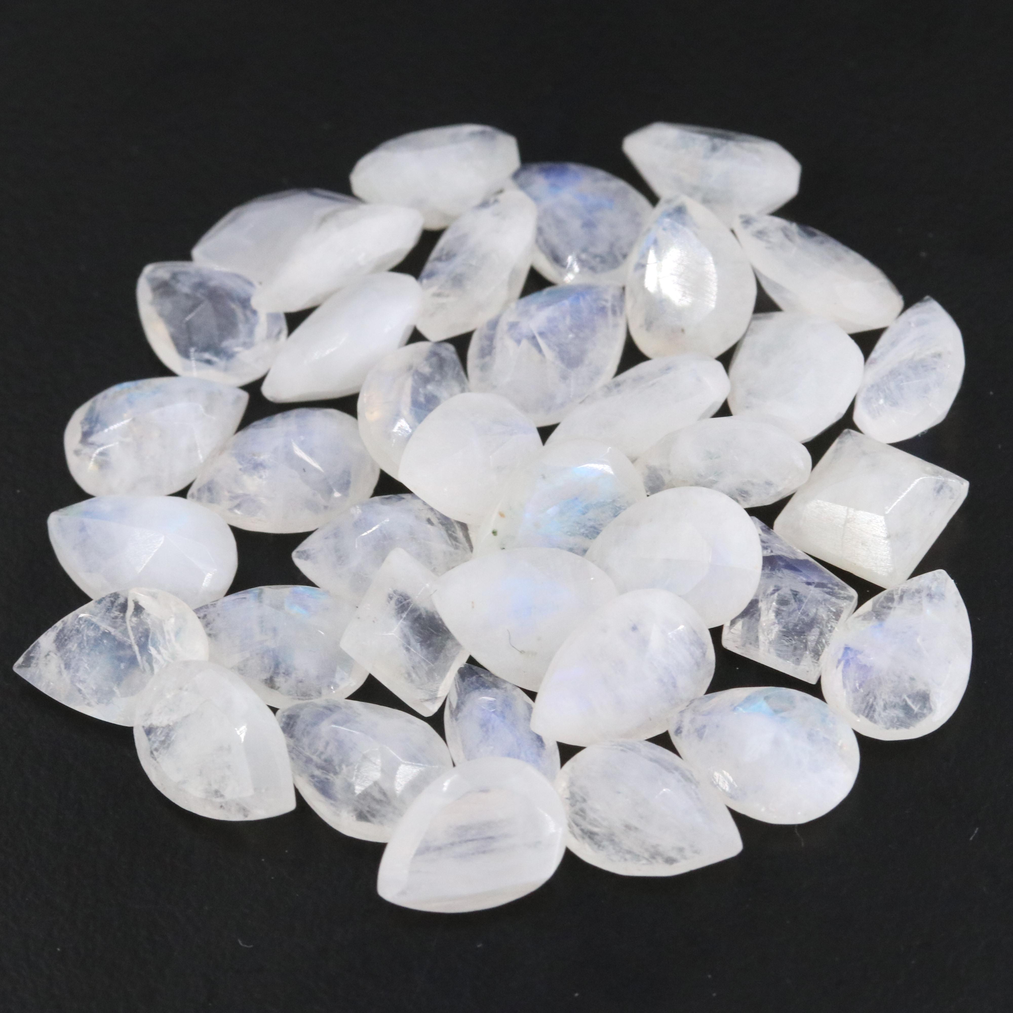 Loose 63.34 CTW Rainbow Moonstone Lot