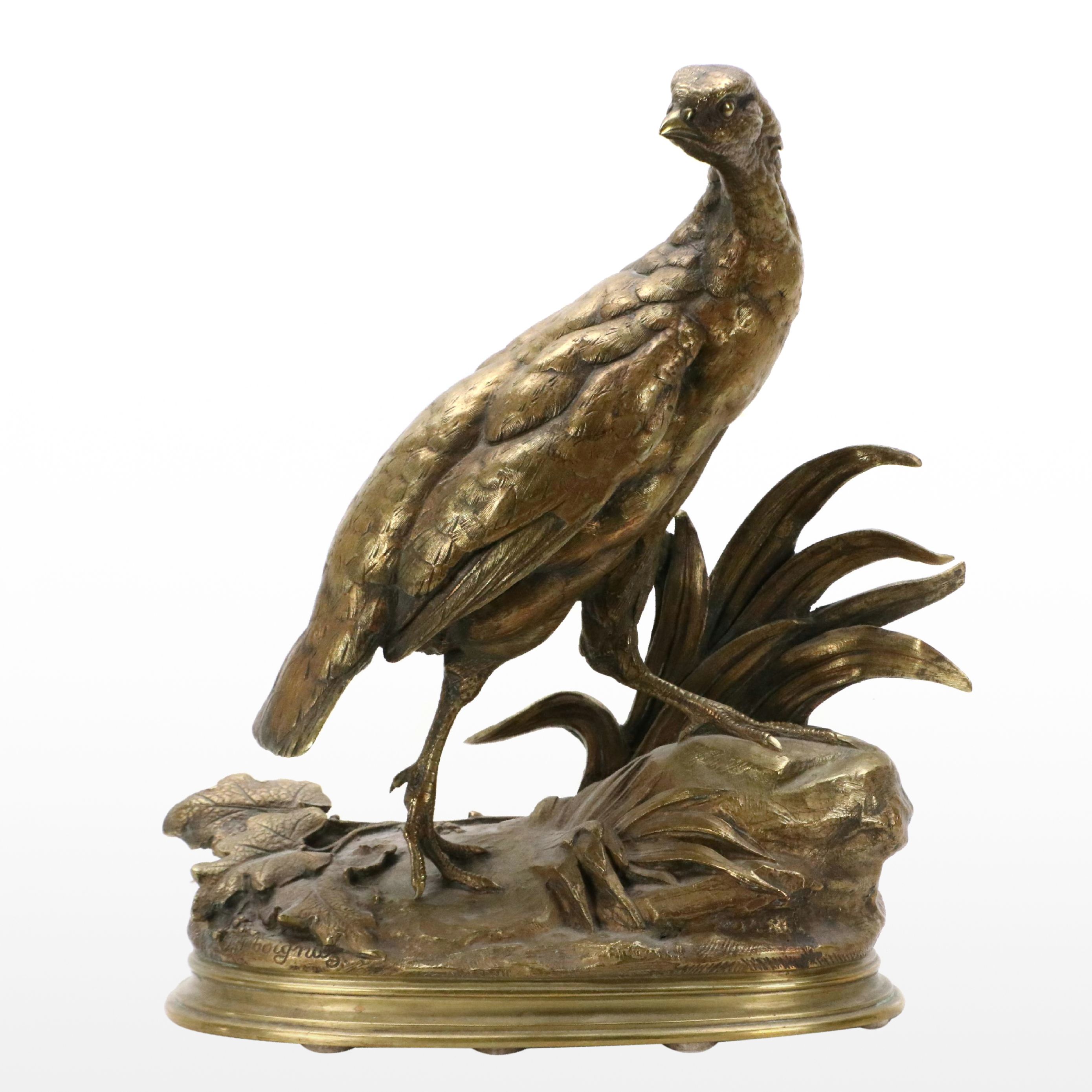 Cast Brass Partridge After Jules Moigniez