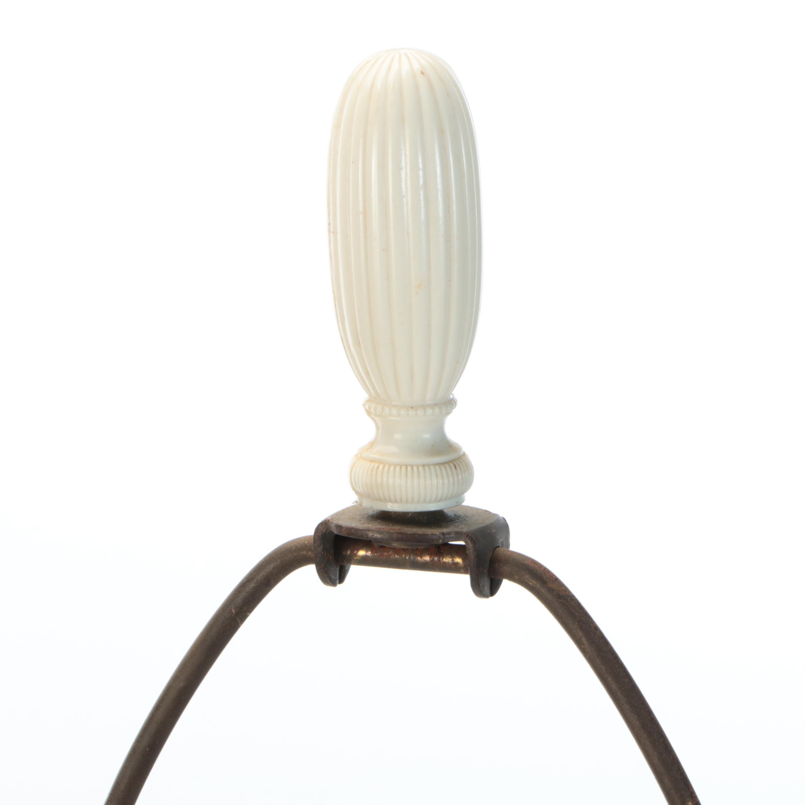 Pair of Mid Century Modern Turquoise Textured Abstract Table Lamps