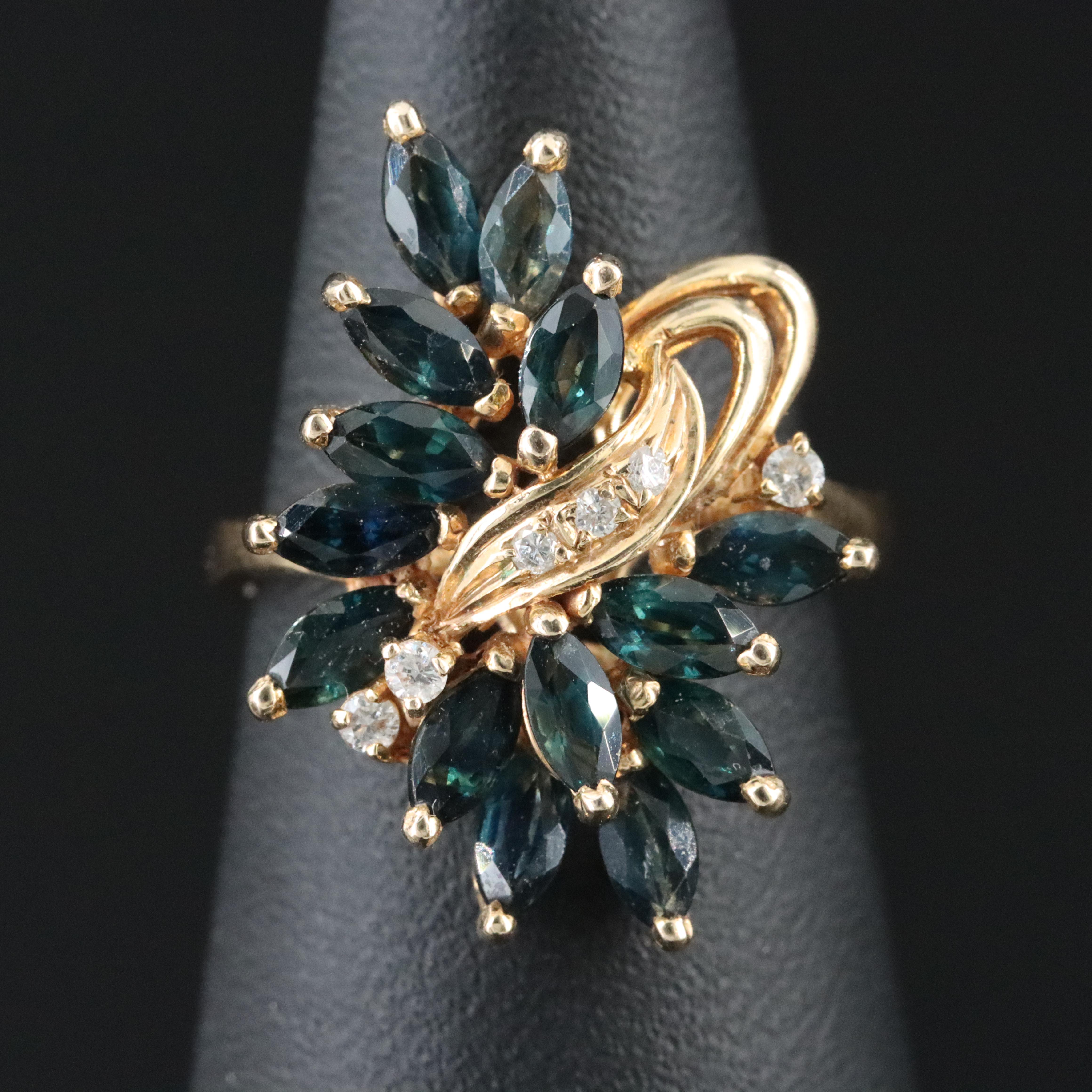 14K Sapphire and Diamond Ring