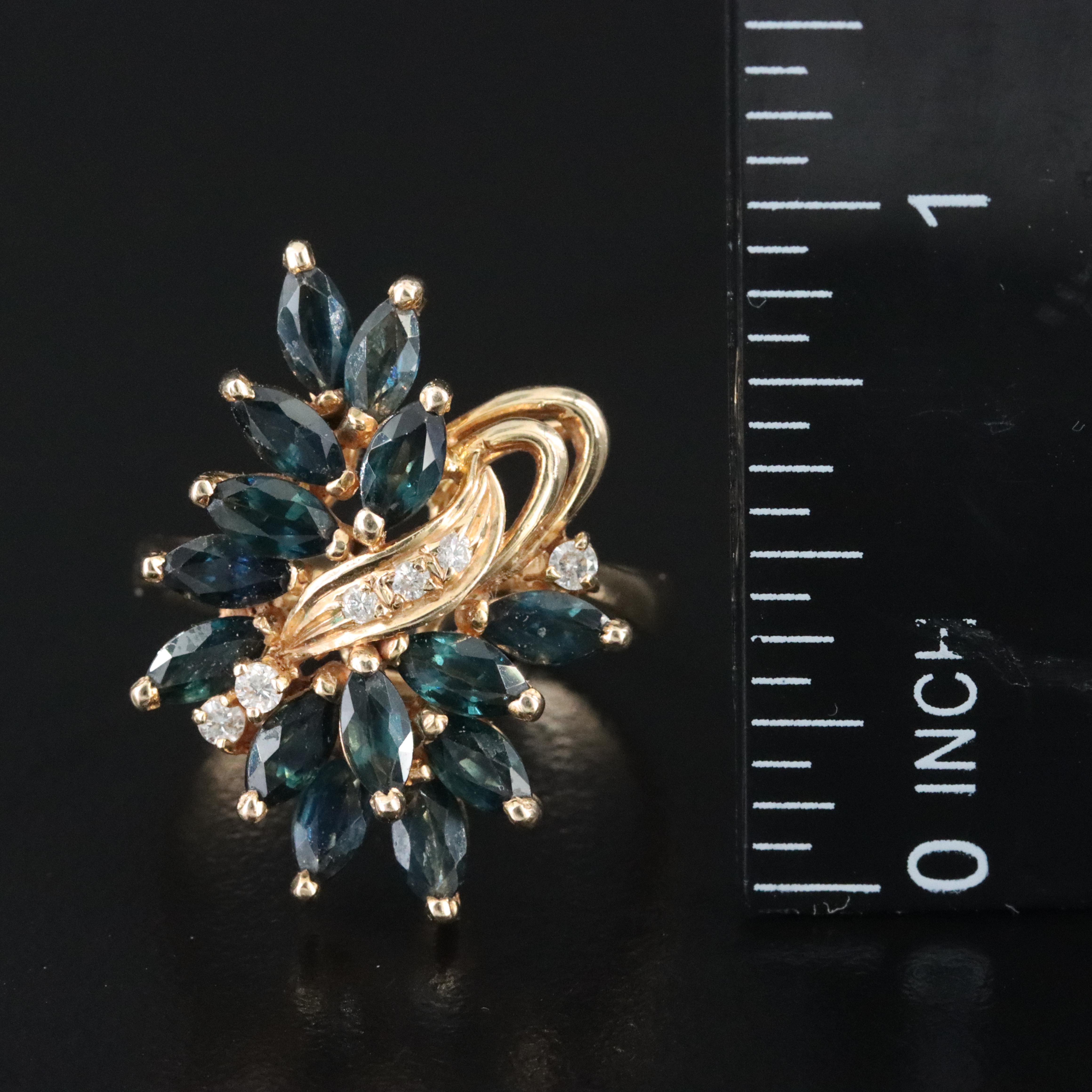 14K Sapphire and Diamond Ring